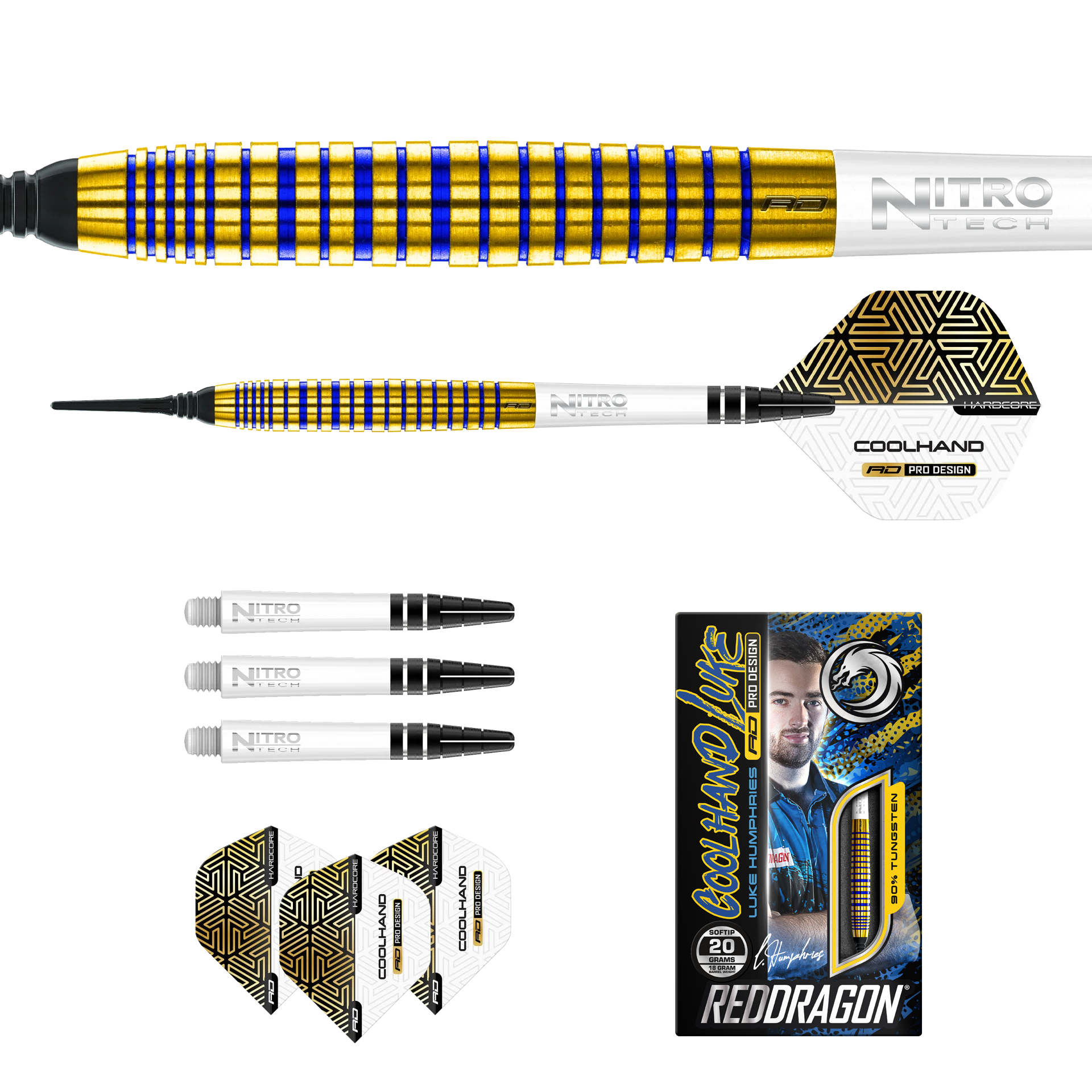 Red Dragon - Luke Humphries TX3 Gold SE - Softdart Red Dragon - Luke Humphries TX3 Gold SE - Softdart