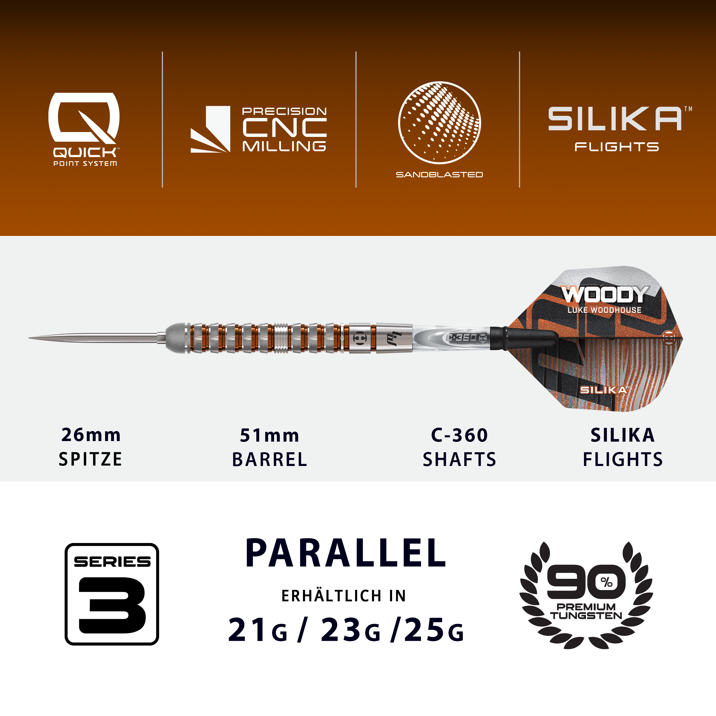 Harrows - Quick Point - Luke Woodhouse GEN 3 - Steeldart