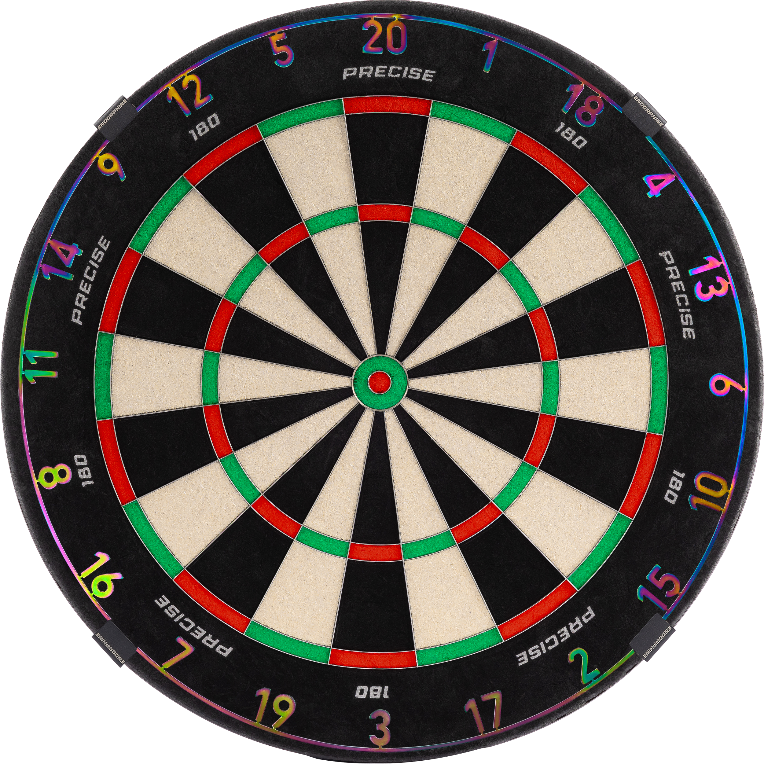 Precise180 - Endorphine Dartboard mit Lasercut Zahlenring Precise180 - Endorphine Dartboard mit Lasercut Zahlenring