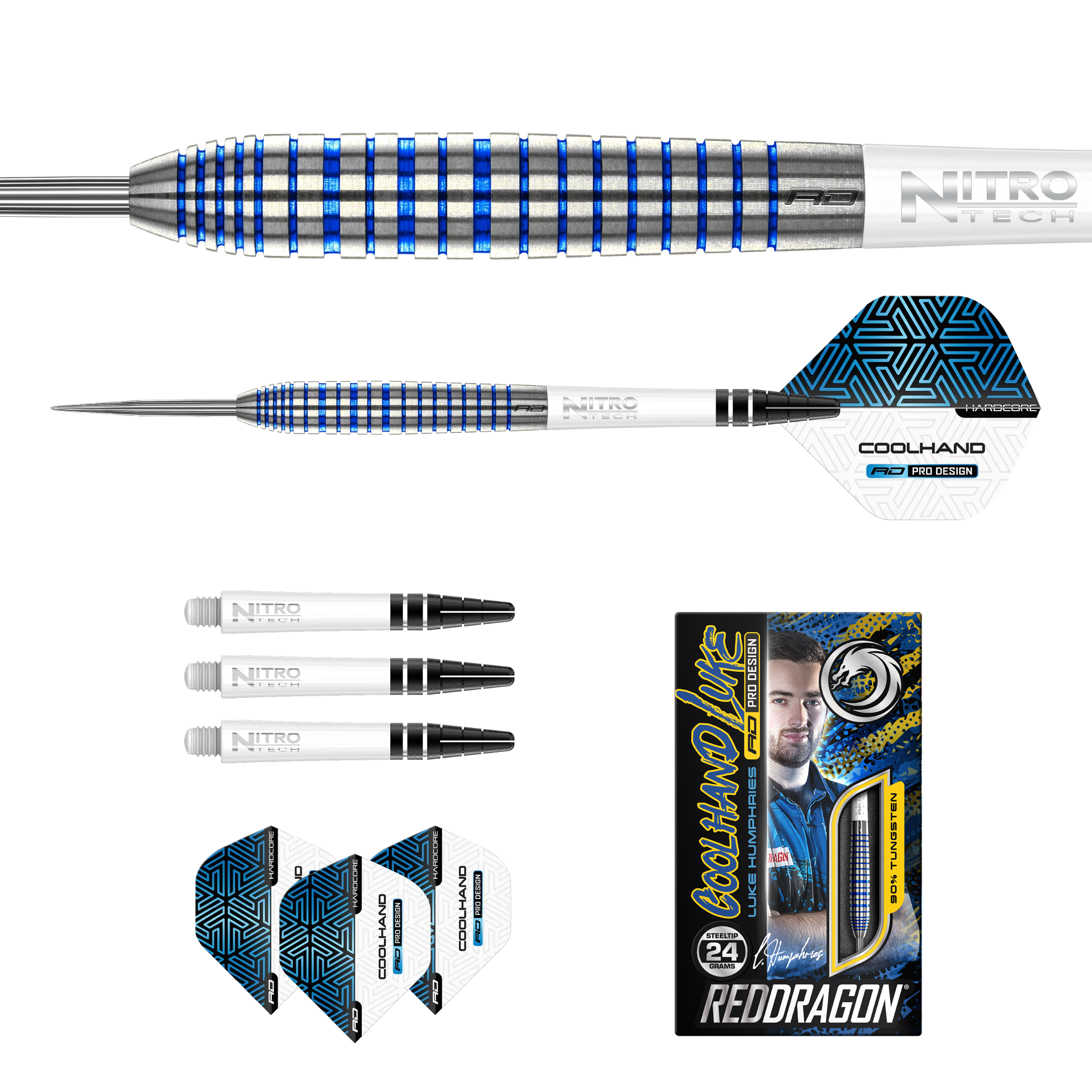 Red Dragon - Luke Humphries TX3 Cool Blue SE - Steeldart Red Dragon - Luke Humphries TX3 Cool Blue SE - Steeldart