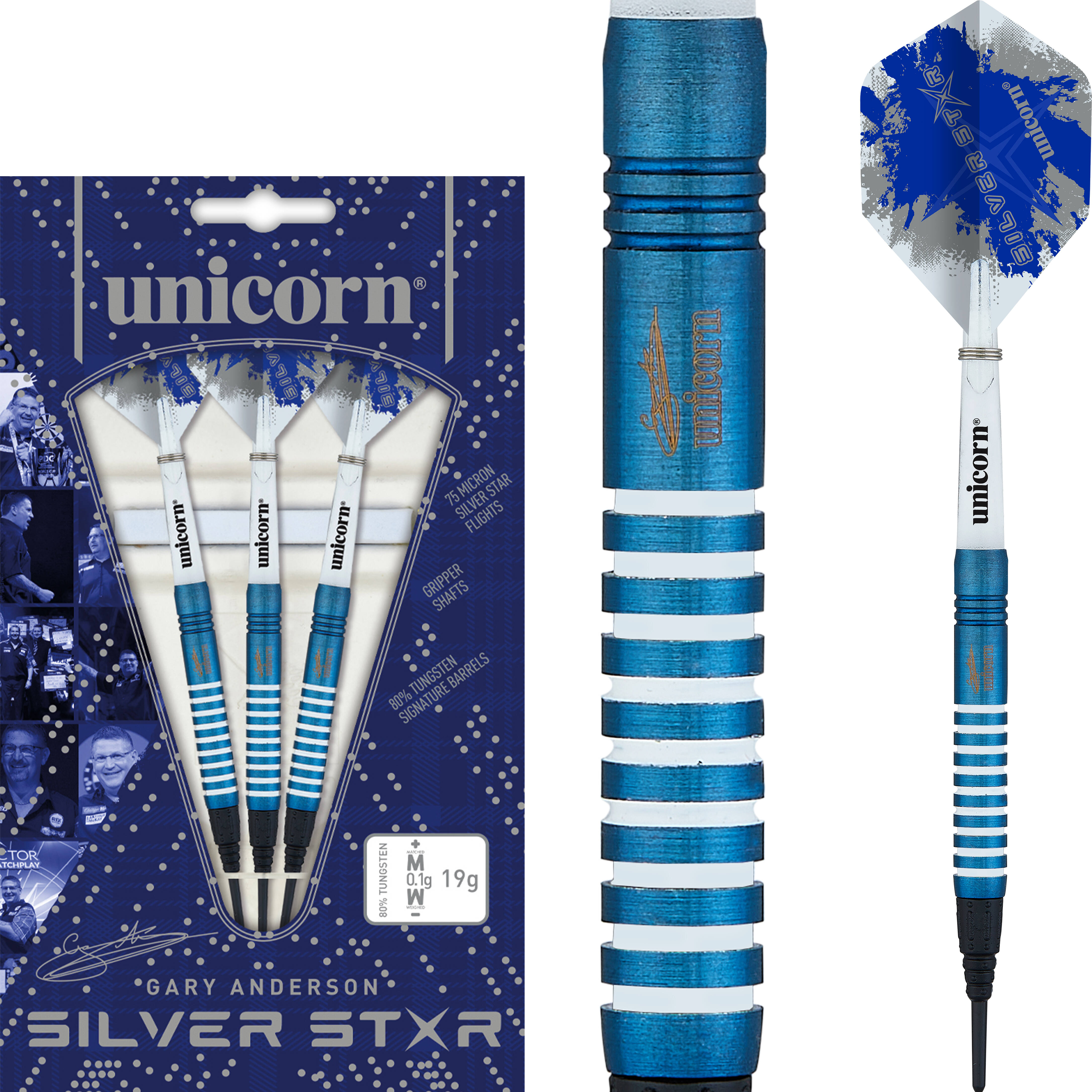 Unicorn-Gary-Anderson-Silverstar-Softdart-Collage Unicorn - Gary Anderson Silverstar - Softdart