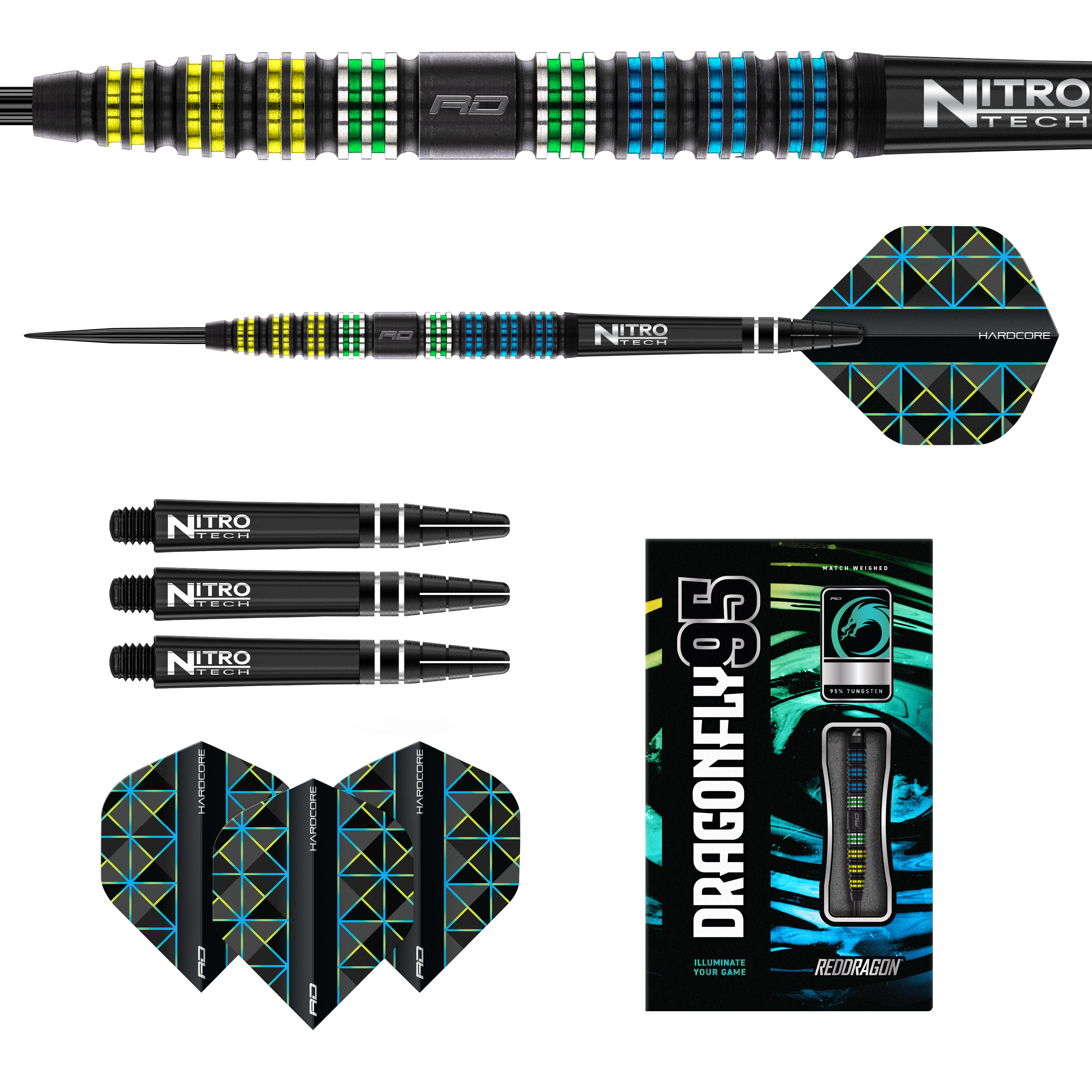 Red Dragon - Dragonfly Black 95 Tapered - Steeldart Red Dragon - Dragonfly Black 95 Tapered - Steeldart