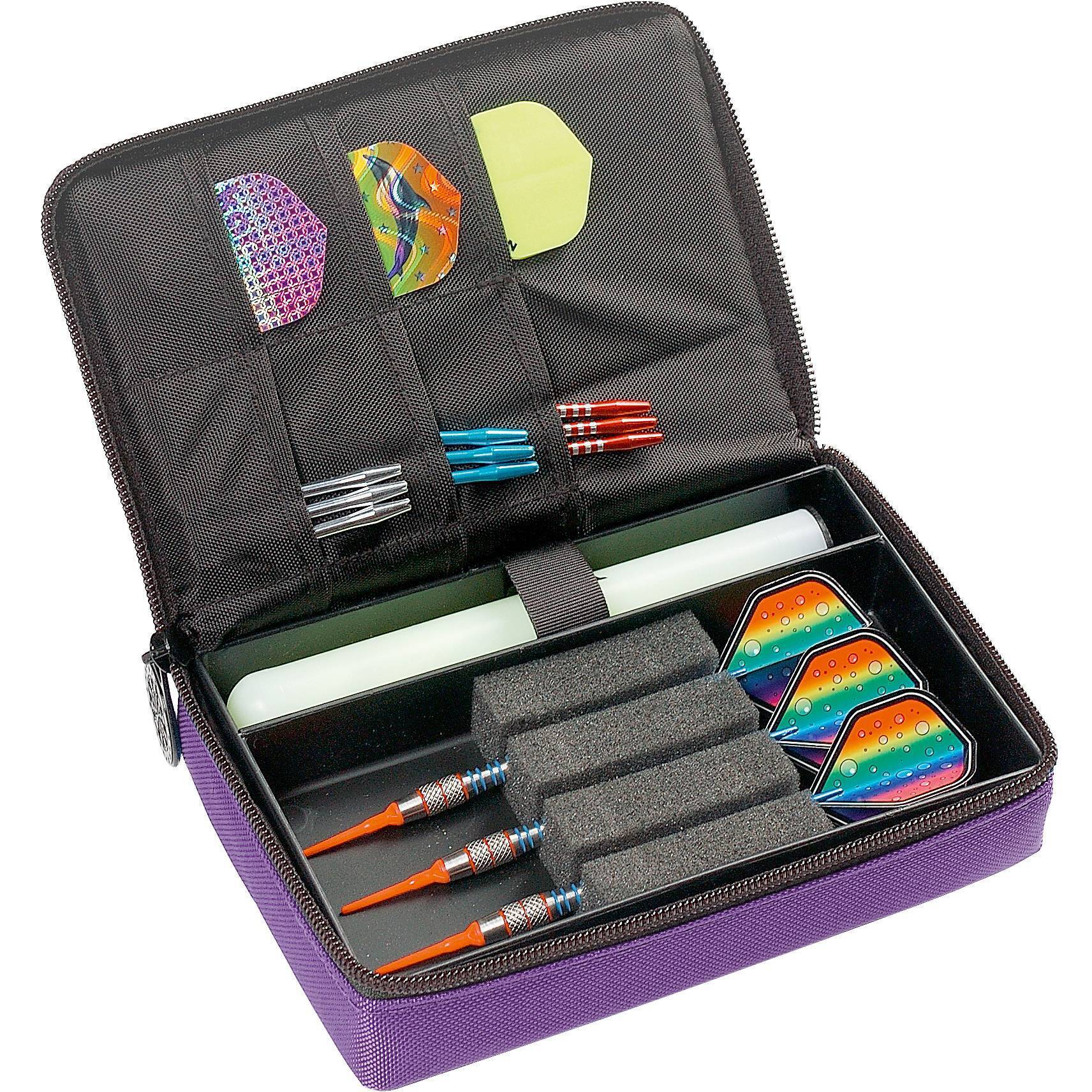 Karella-The-Pak-Dartwallet-Lila-gefullt Karella - The Pak Dartswallet