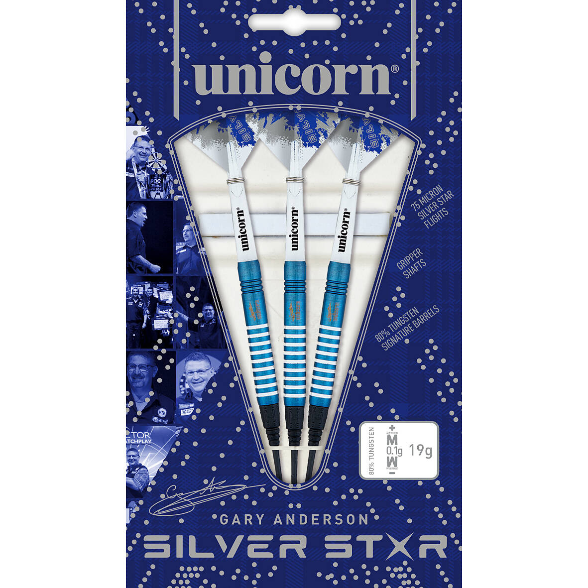 Unicorn-Gary-Anderson-Silverstar-Softdart-Verpackung Unicorn - Gary Anderson Silverstar - Softdart