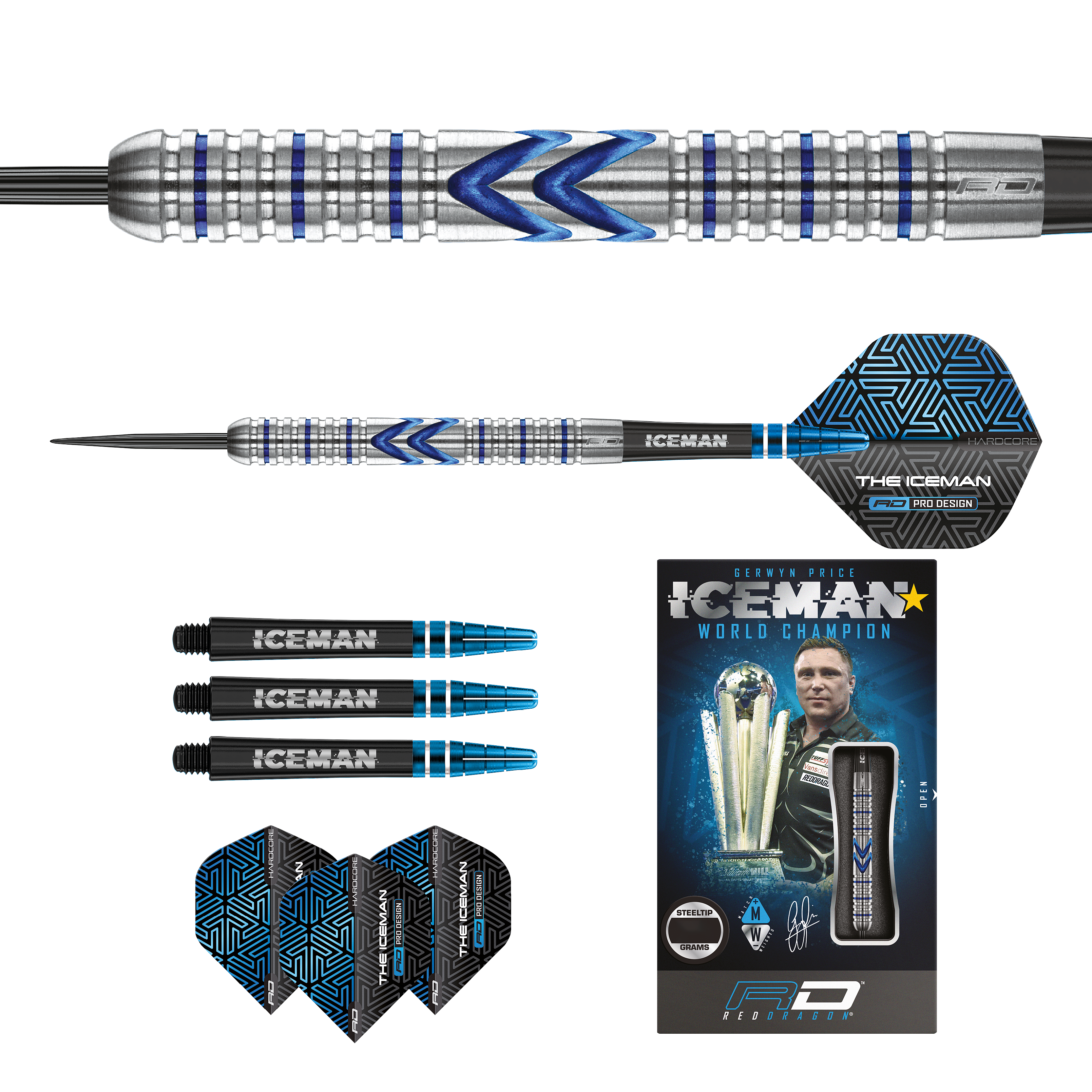 Red Dragon - Gerwyn Price Iceman Midnight Edition - Steeldart Red Dragon - Gerwyn Price Iceman Midnight Edition - Steeldart