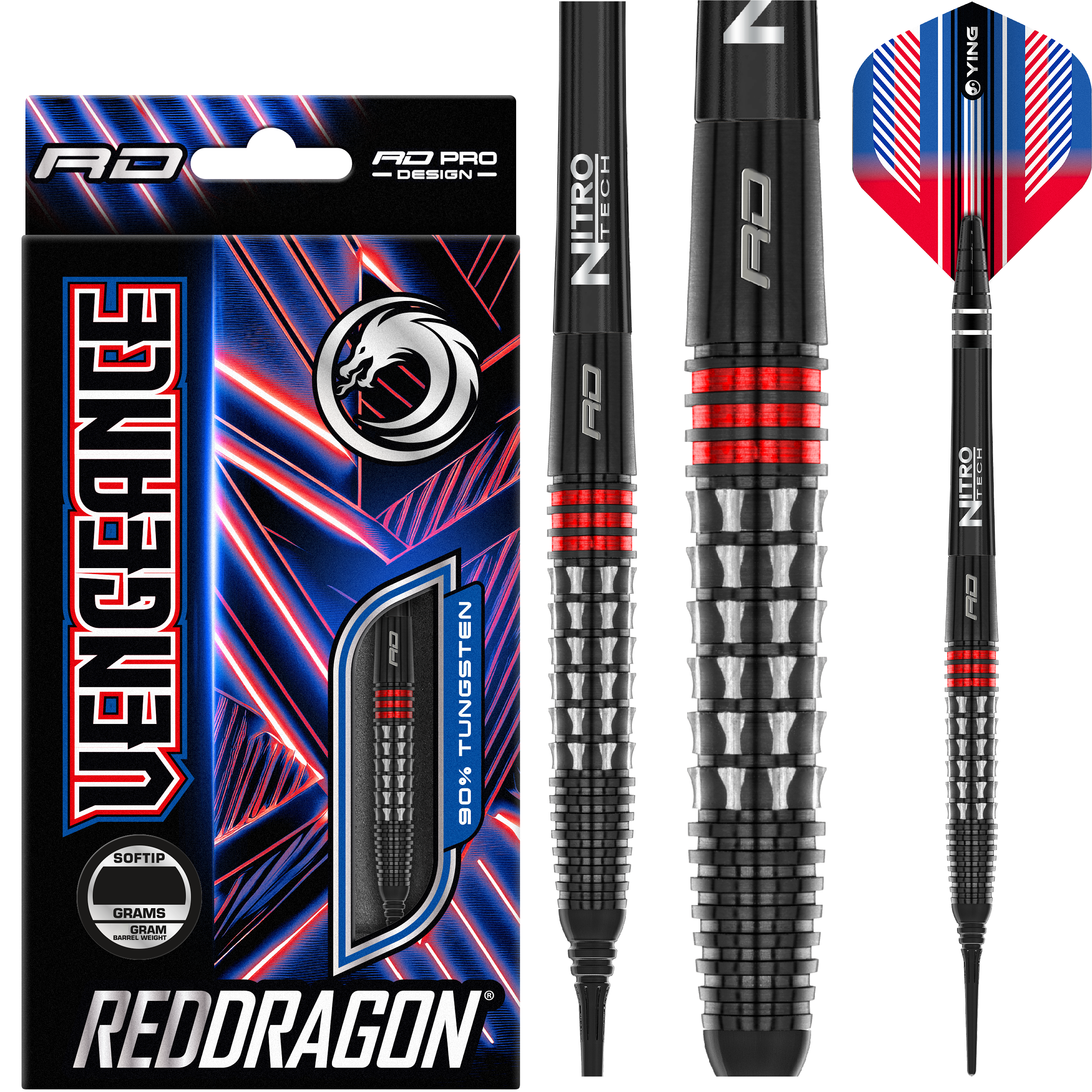 Red Dragon - Vengeance Red - Softdart Red Dragon - Vengeance Red - Softdart