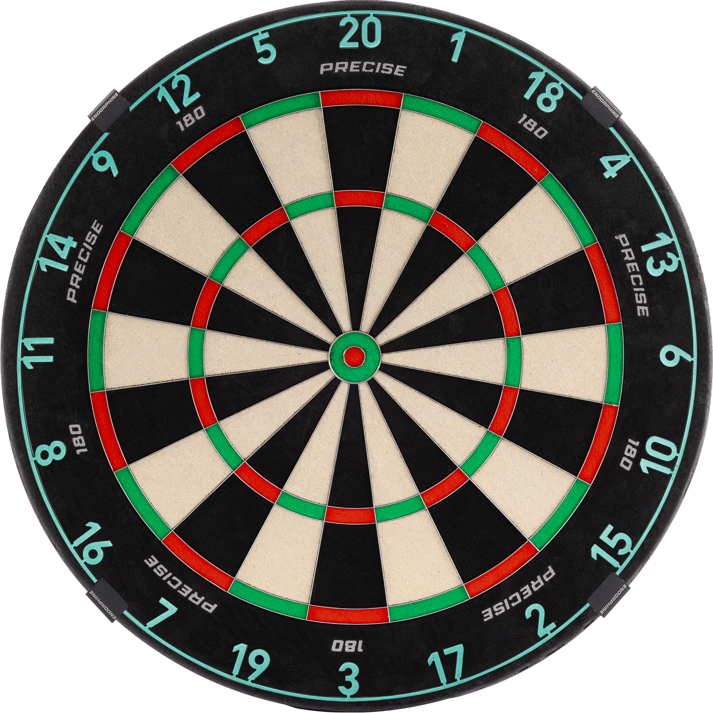 Precise180 - Endorphine Dartboard mit Lasercut Zahlenring
