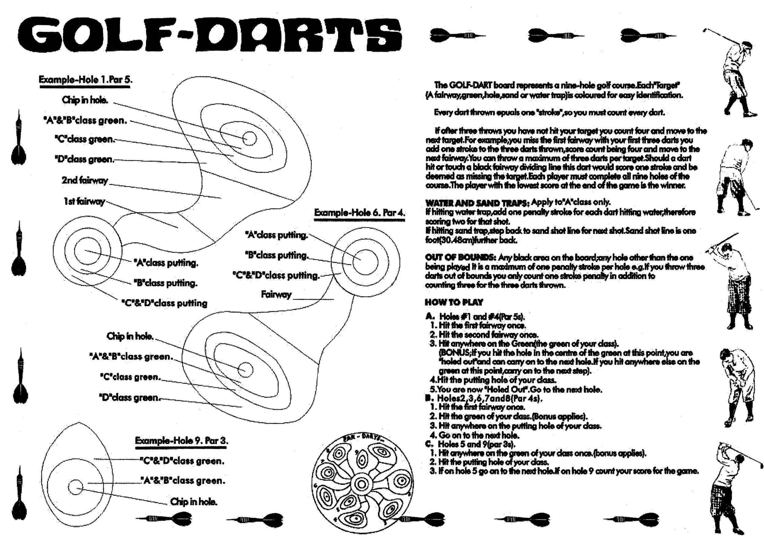 Bulls-Gameboard-Golf-Rules Bull's NL - Game Dartboard - Golf