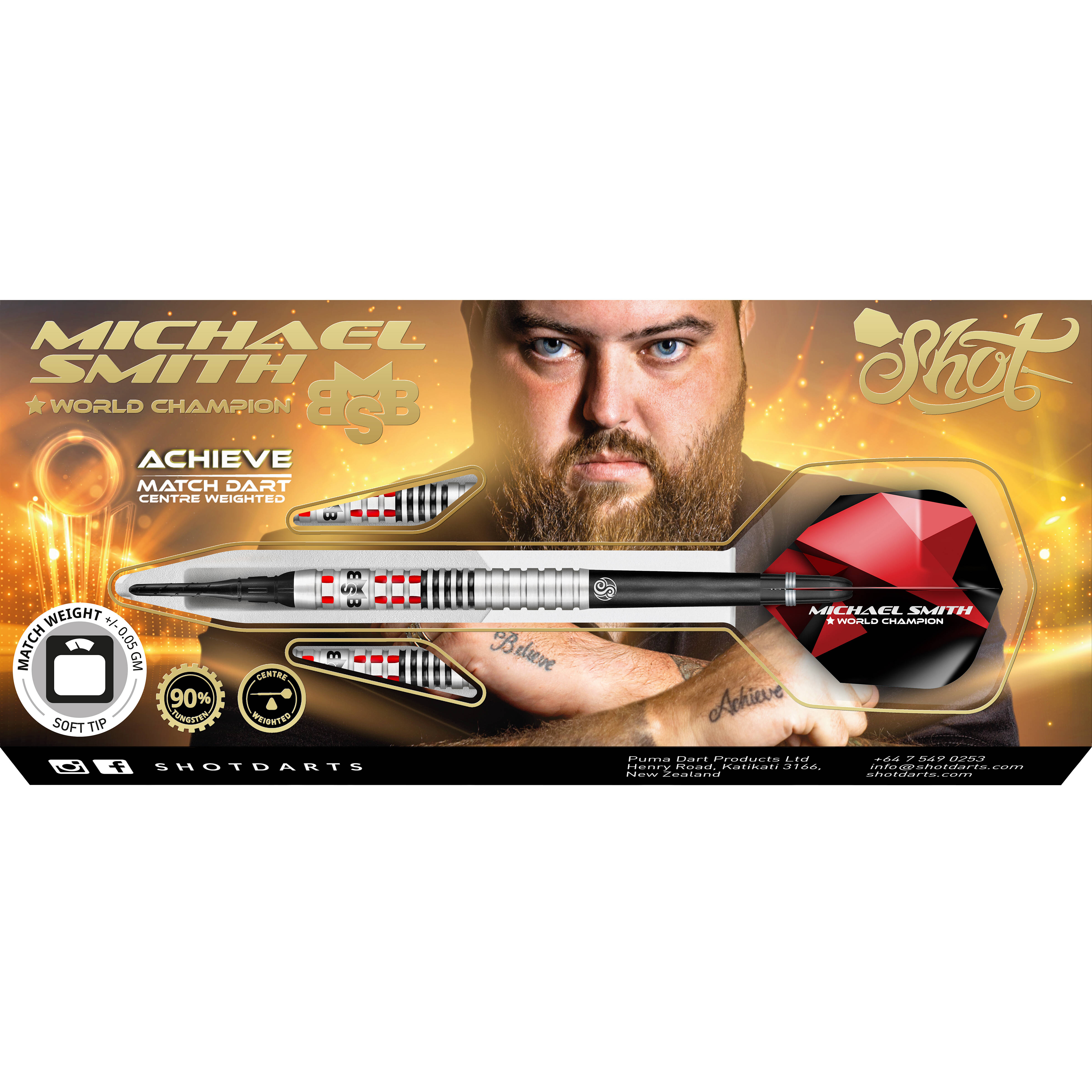 Shot-Michael-Smith-Achieve-Softdart-Verpackung Shot - Michael Smith Achieve - Softdart
