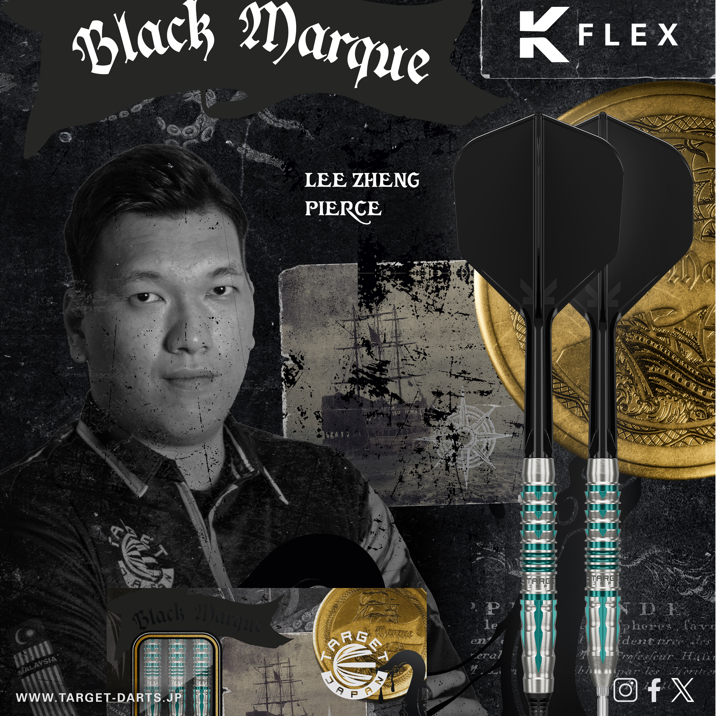Target Japan - Black Marque Pierce - Softdart Target Japan - Black Marque Pierce - Softdart