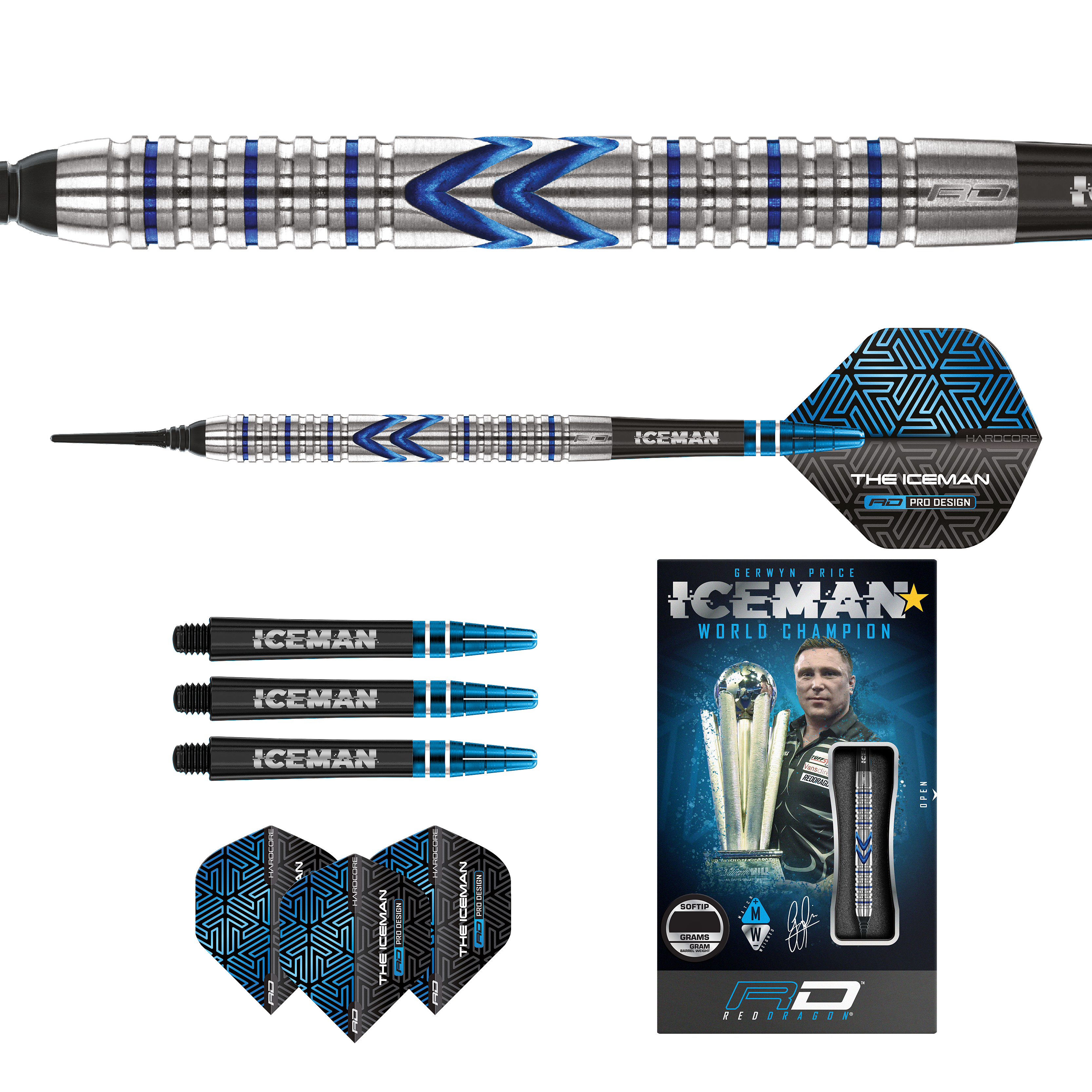 Red Dragon - Gerwyn Price Iceman Midnight Edition - Softdart Red Dragon - Gerwyn Price Iceman Midnight Edition - Softdart