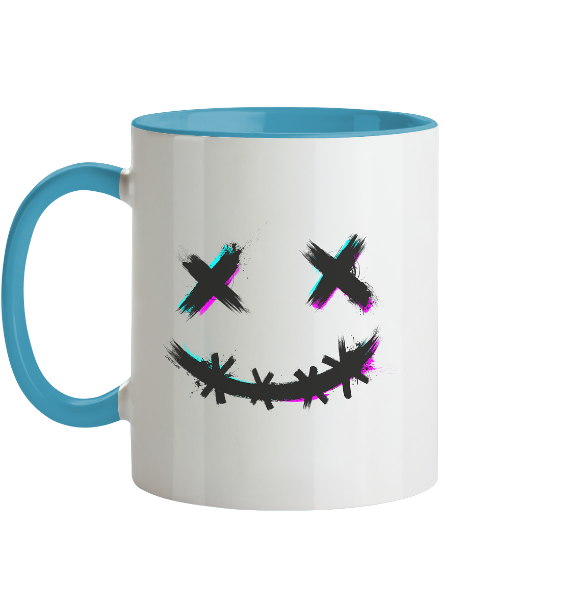 DartSturm - Scary Smile Schwarz - Tasse zweifarbig