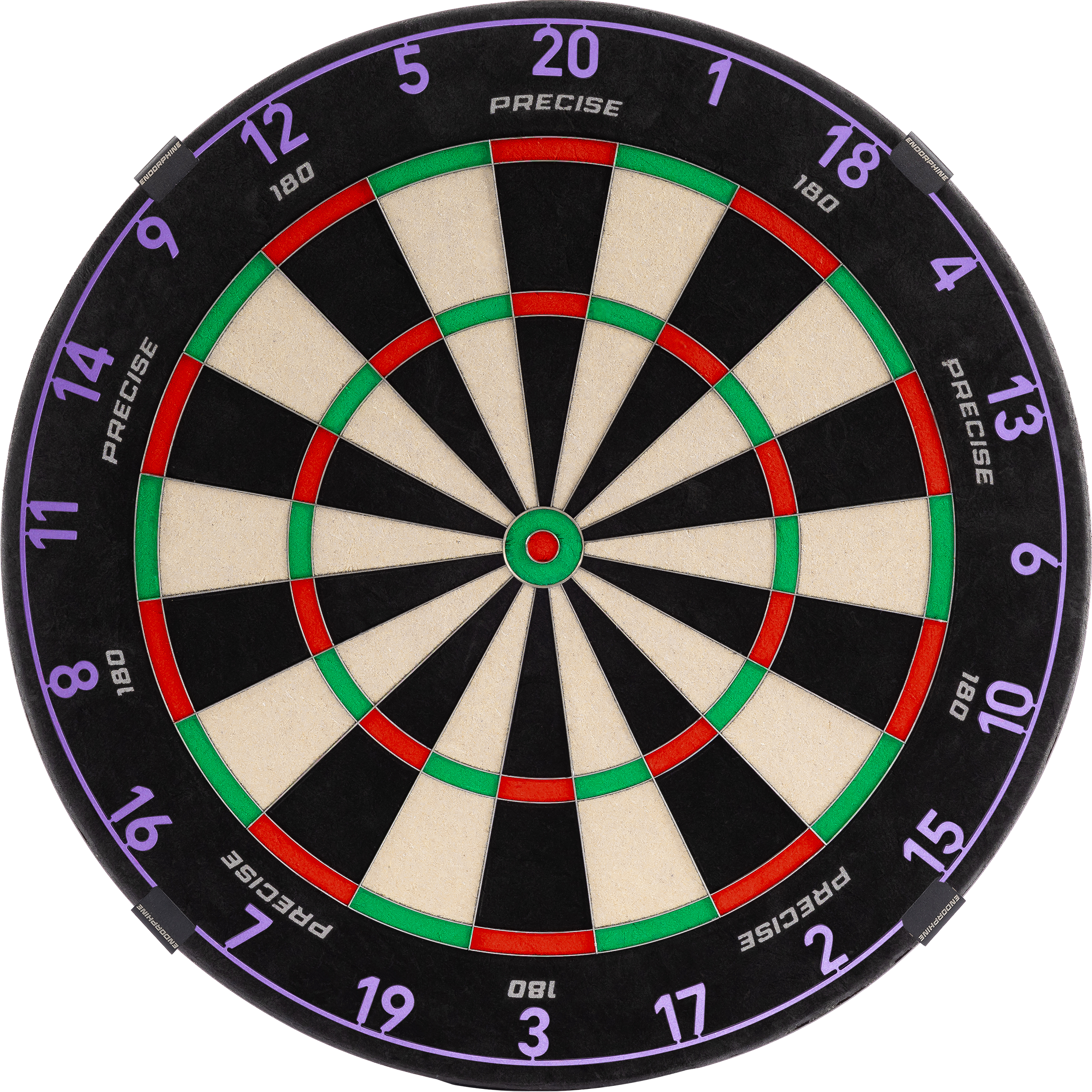 Precise180 - Endorphine Dartboard mit Lasercut Zahlenring