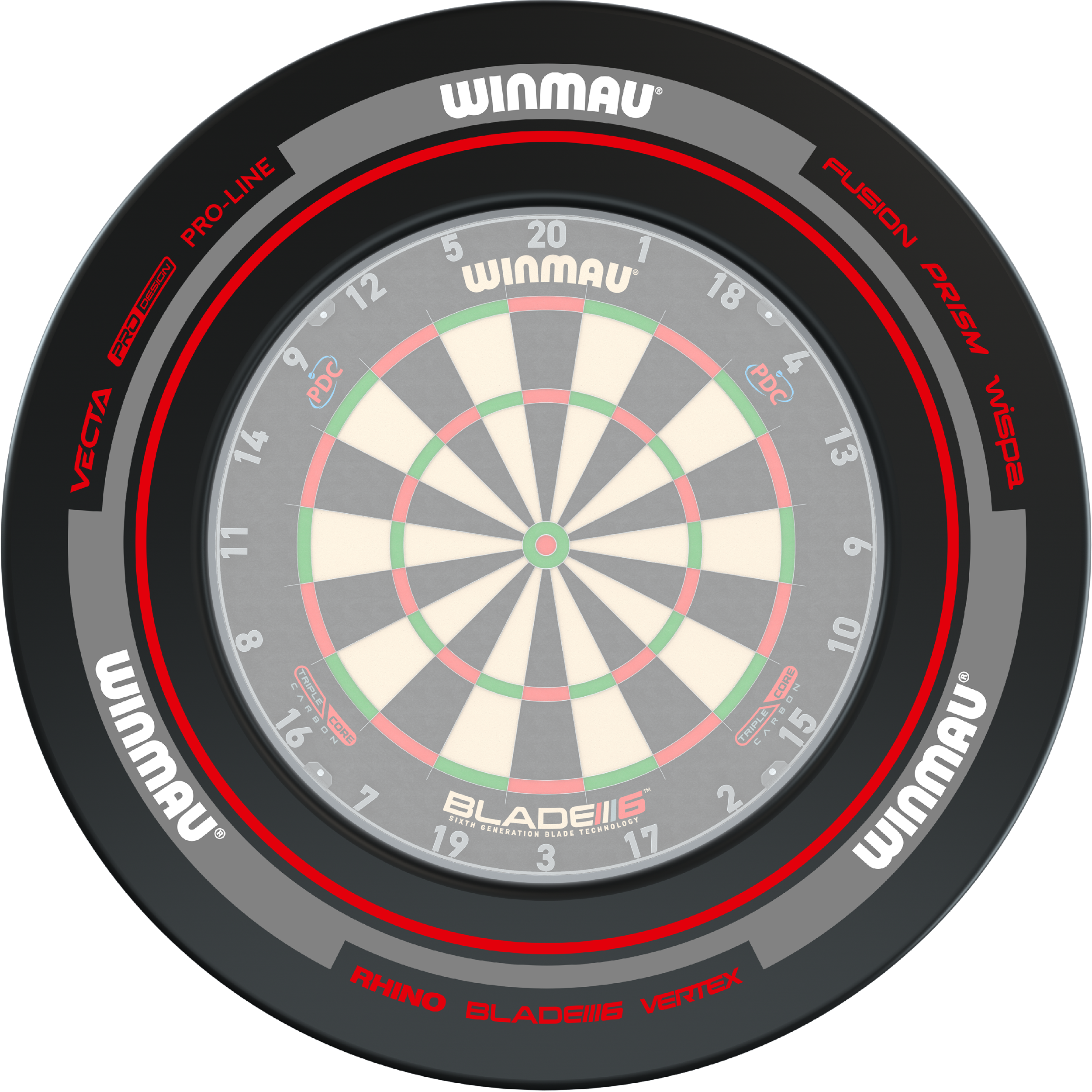 Winmau - Advance Schwarz Rot - Surround