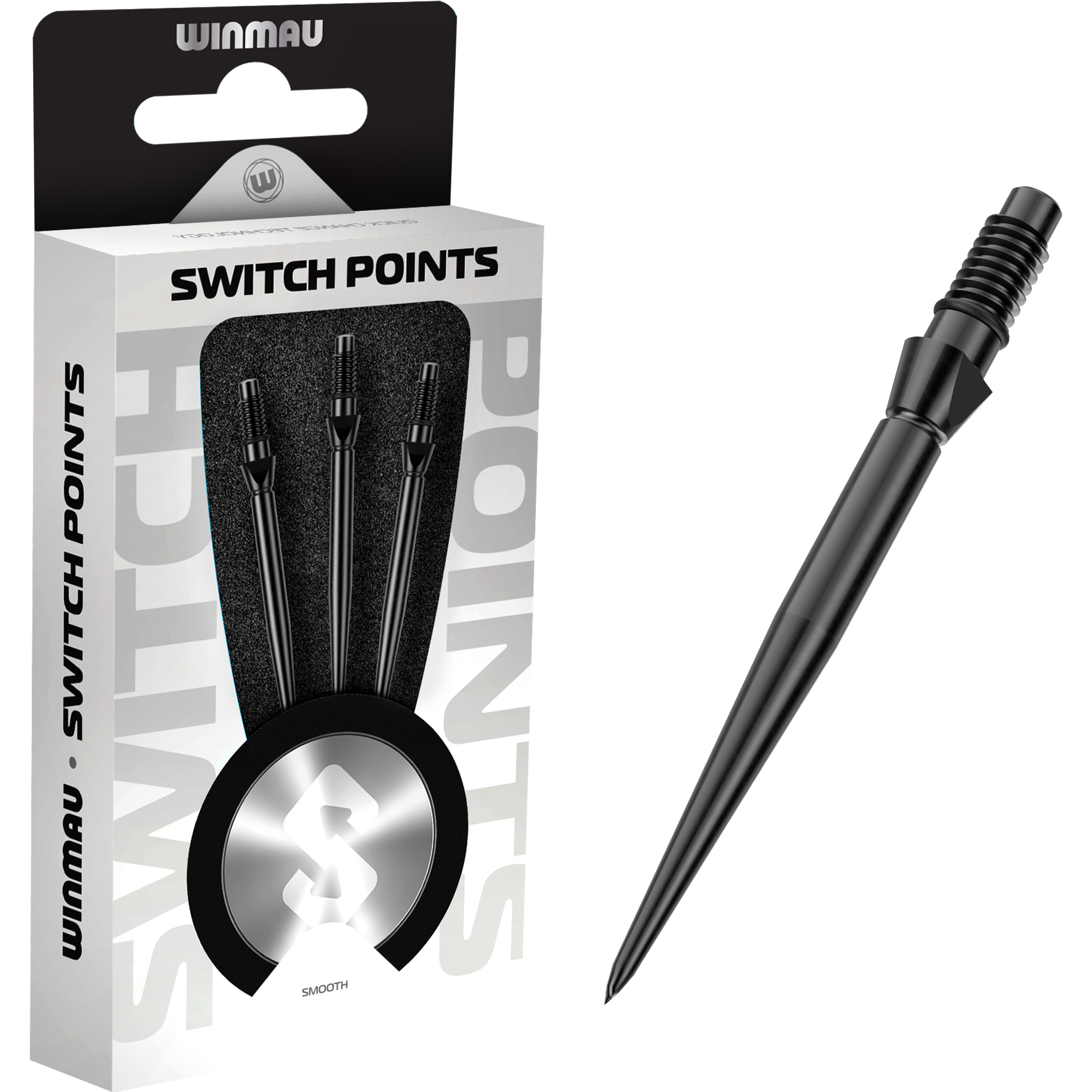 Winmau - Switch Point Smooth - Schwarz