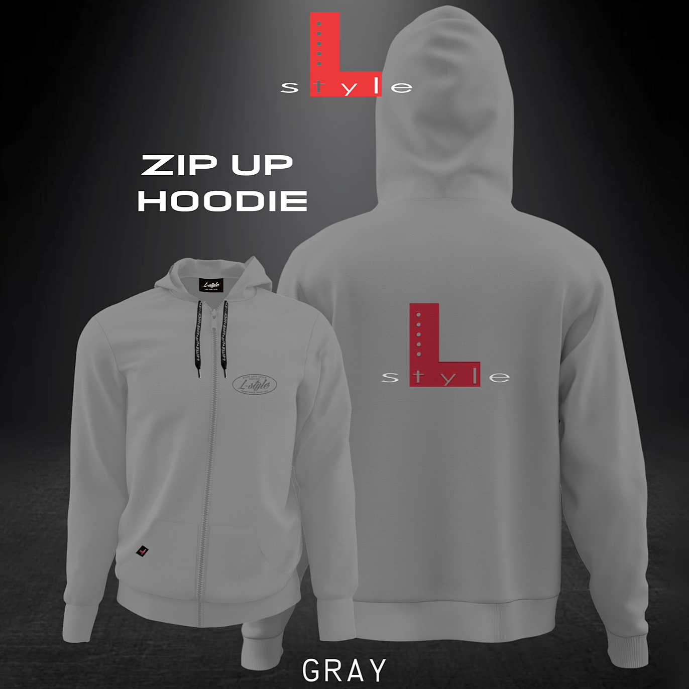 L-Style - Zip Hoodie - Grau L-Style - Zip Hoodie - Grau