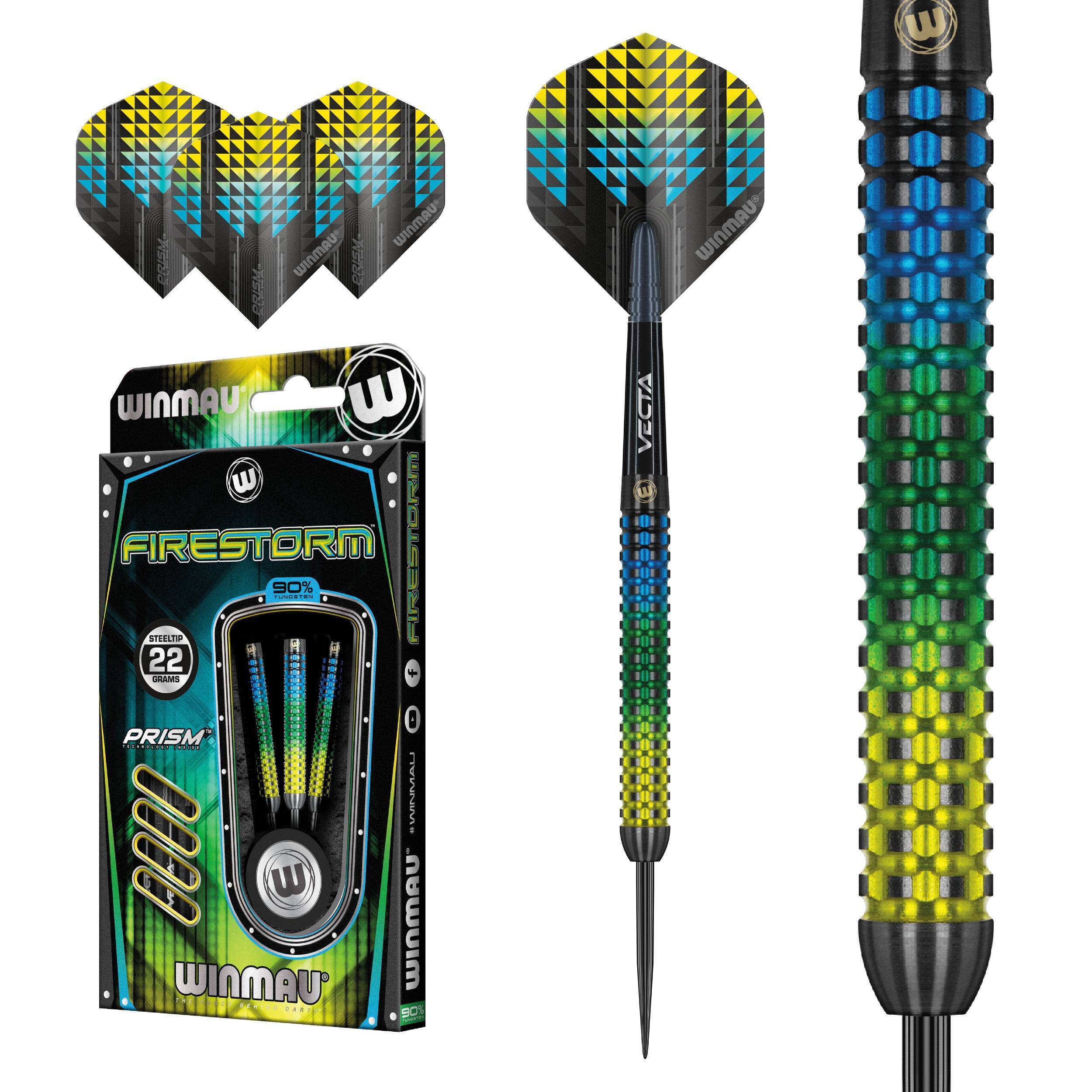 Winmau-Firestorm-Steeldart-Collage Winmau - Firestorm - Steeldart