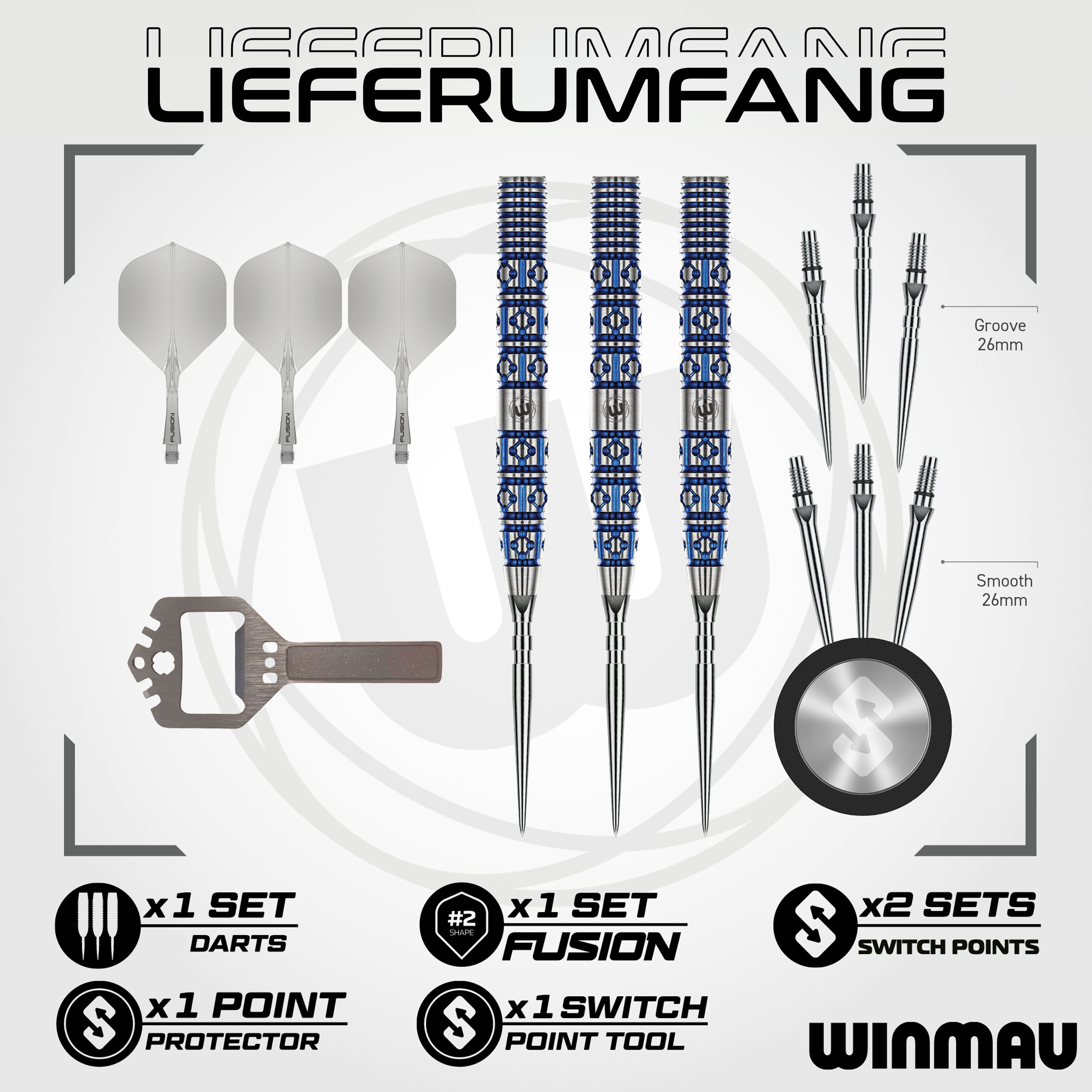 Winmau - Switch Point - Lunaris Tapered - Steeldart Winmau - Switch Point - Lunaris Tapered - Steeldart