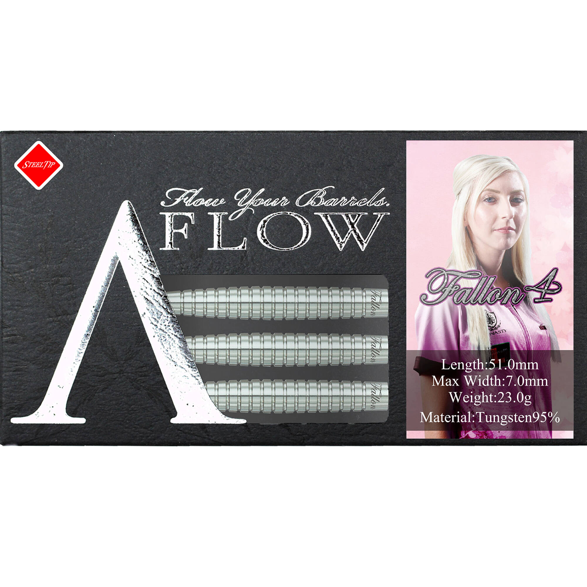 Dynasty-Fallon-Sherrock-4-Plain-Steeldart-Verpackung Dynasty - A-Flow Black Line - Fallon Sherrock 4 Plain - Steeldart