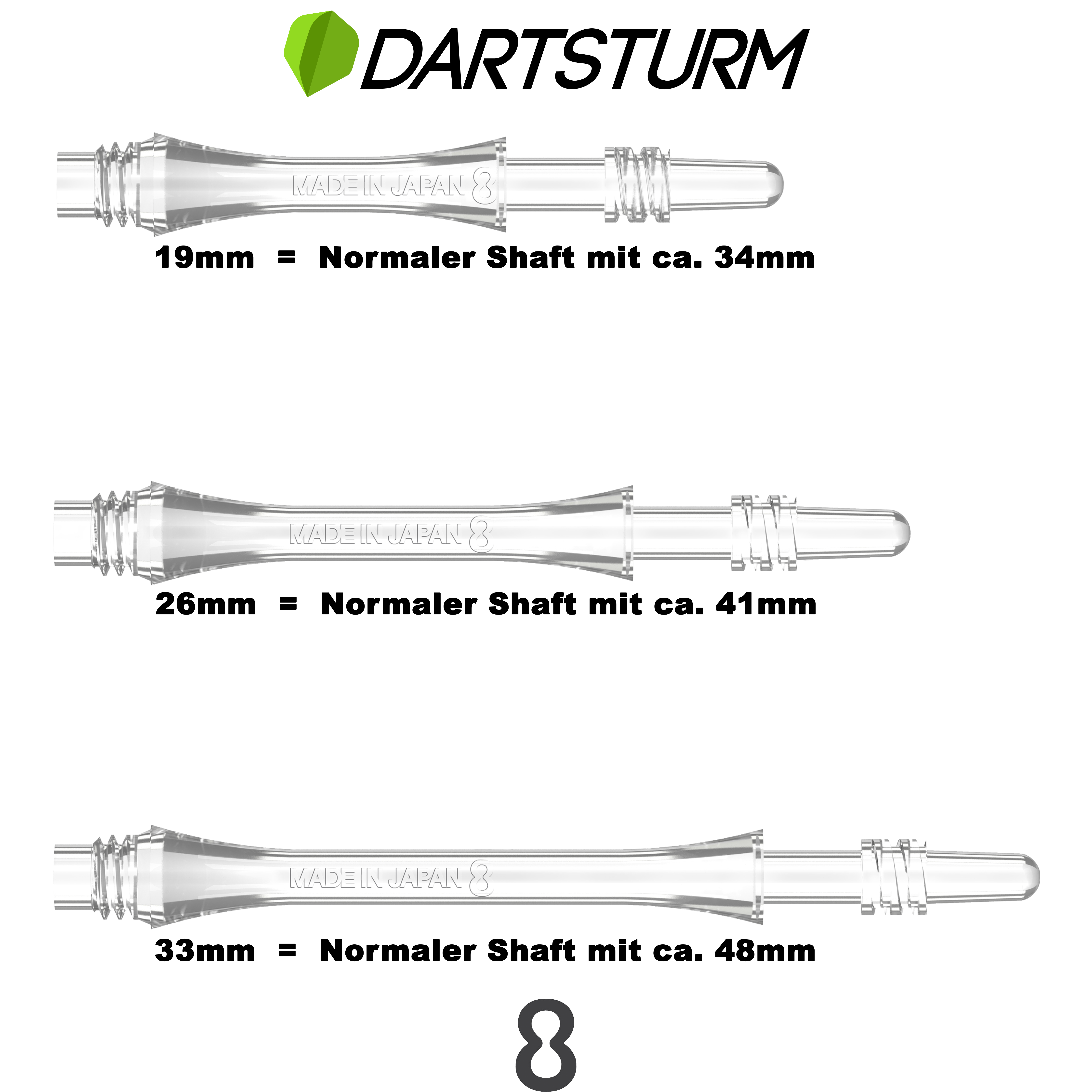 8 Flight - Slim Spin Shaft - Transparent 8 Flight - Slim Spin Shaft - Transparent