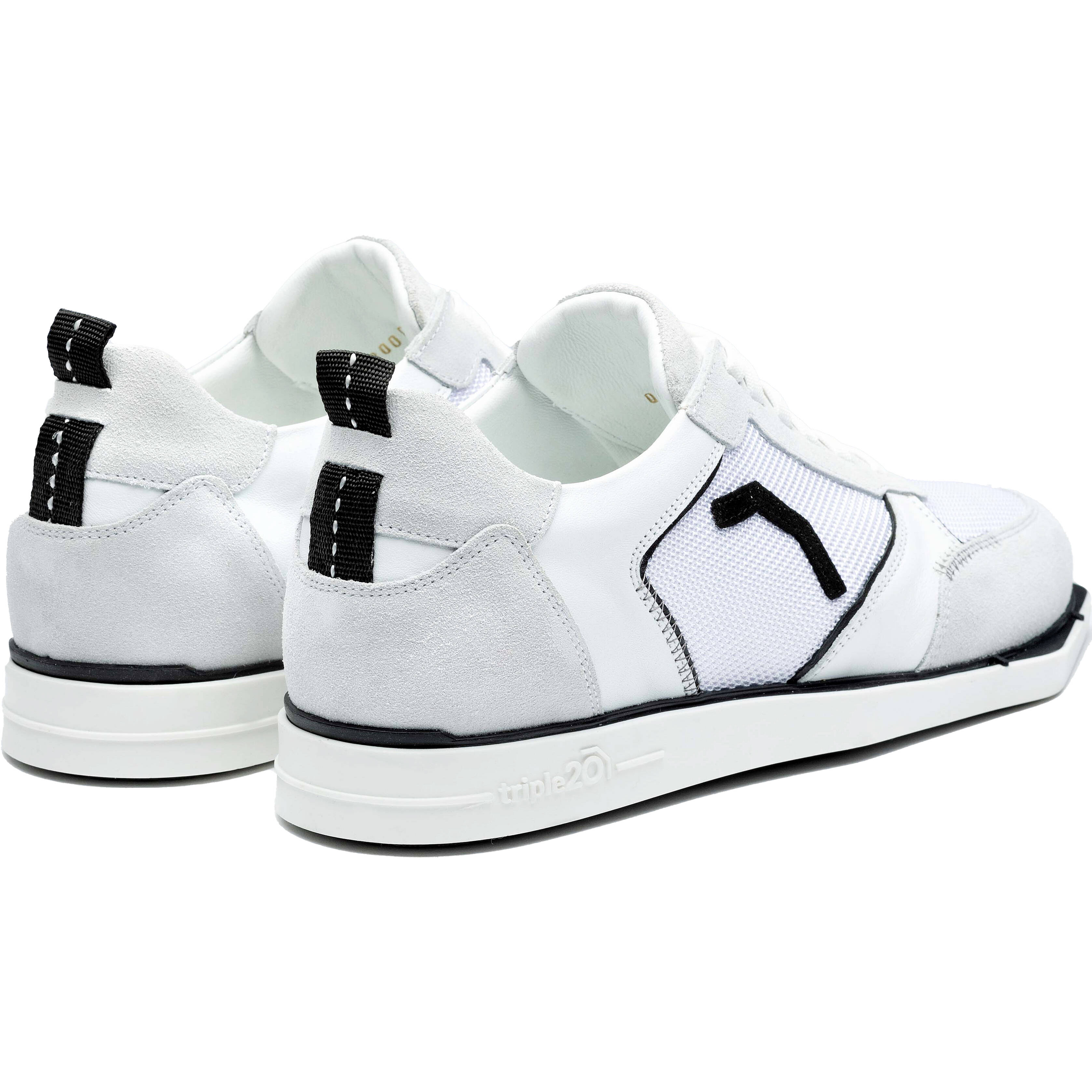 Triple20-Dartsshoes-Textil-Leder-Weiss-Schwarz-Ruckseite Triple20 Dartsshoes - Textil Leder Weiß/Schwarz