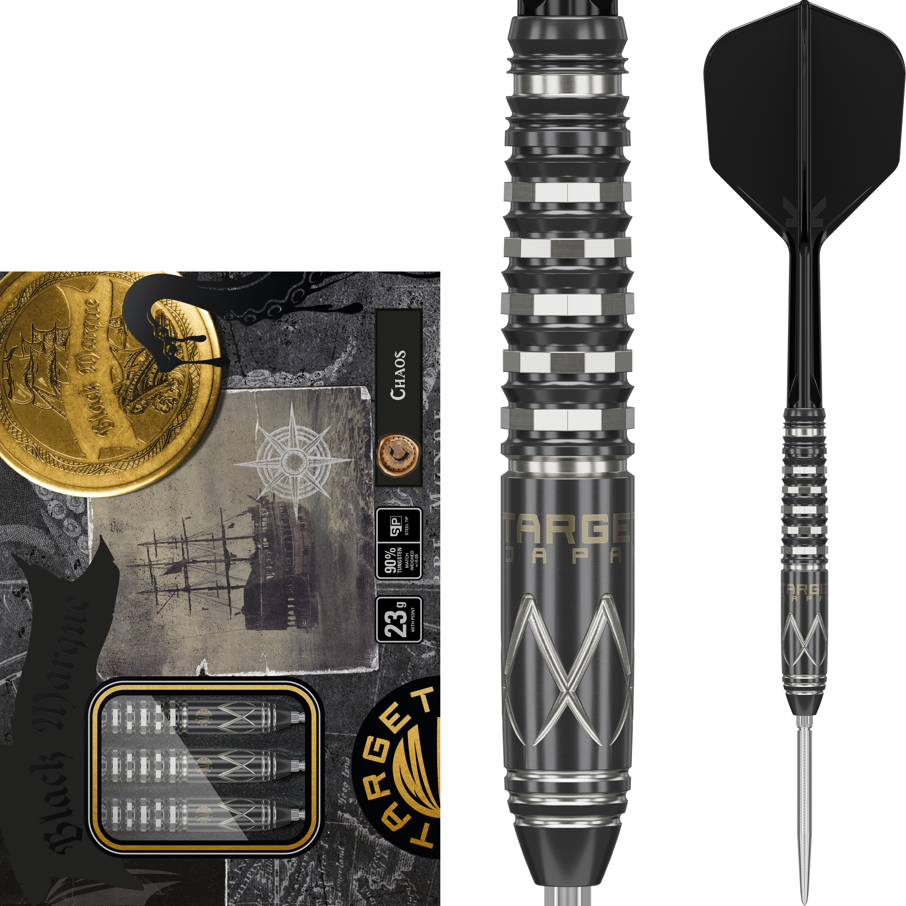 Target Japan - Swiss Point - Black Marque Chaos - Steeldart Target Japan - Swiss Point - Black Marque Chaos - Steeldart