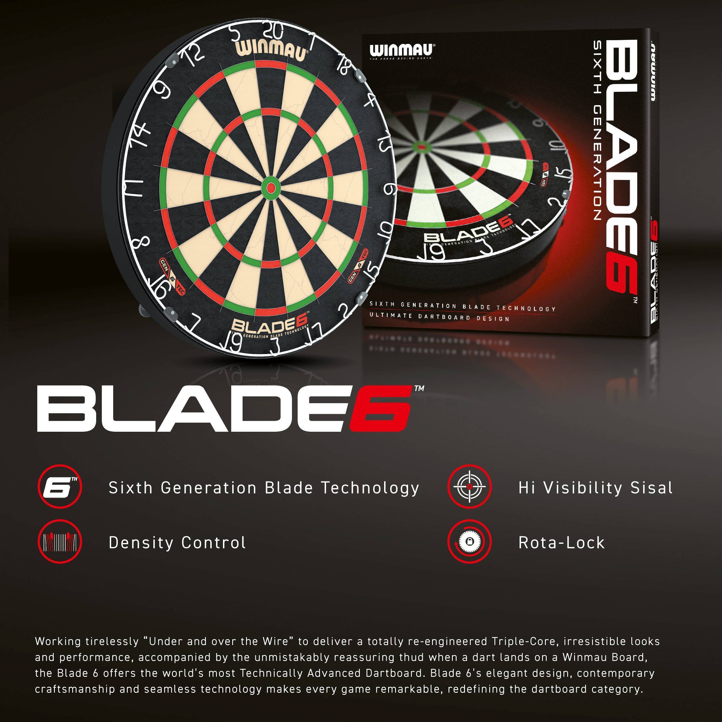 Winmau-Blade-6-Dartboard-Ubersicht Winmau - Blade 6 & Plasma - Bundle