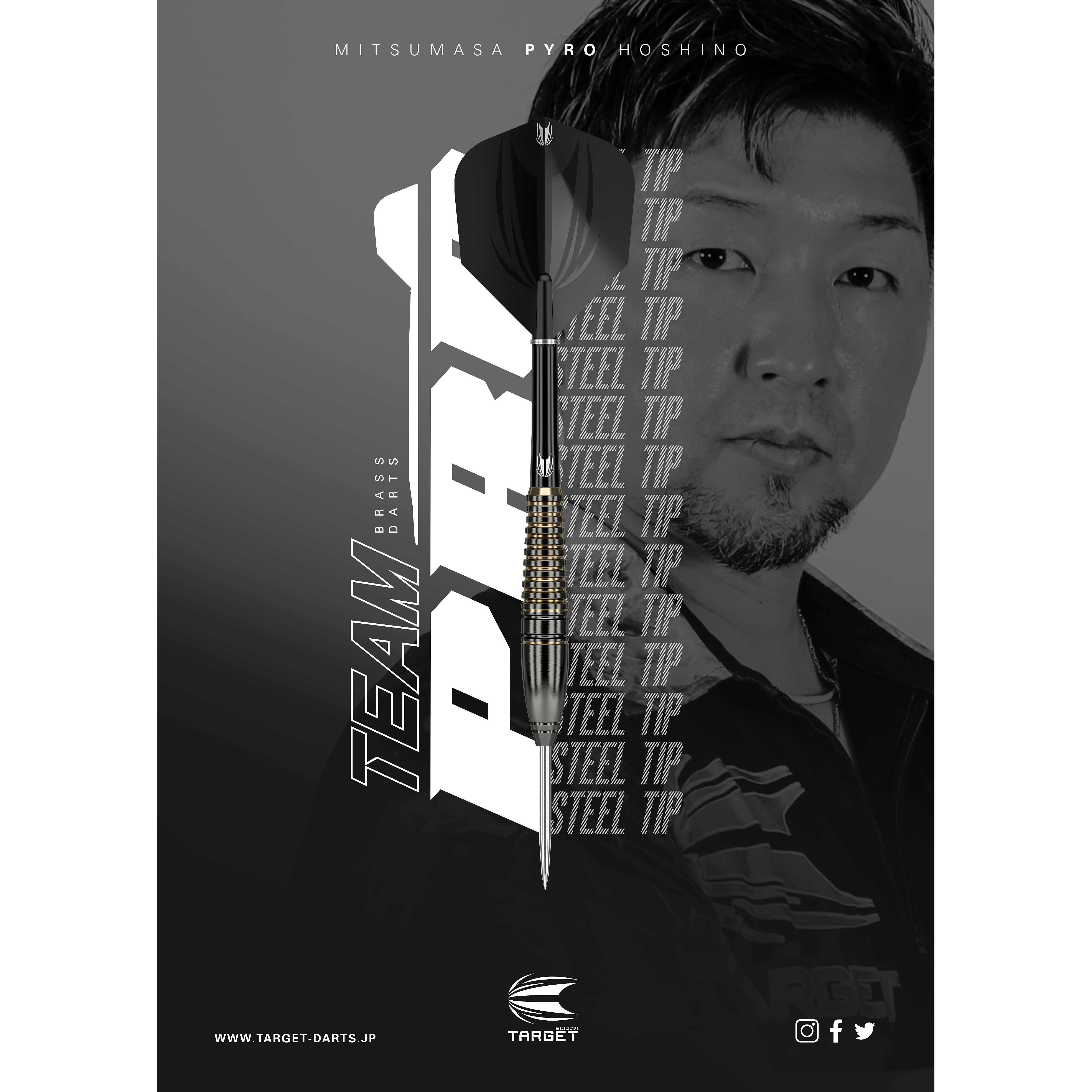 Target Japan - Team Pro - Hoshino Mitsumasa Brass - Steeldart Target Japan - Team Pro - Hoshino Mitsumasa Brass - Steeldart