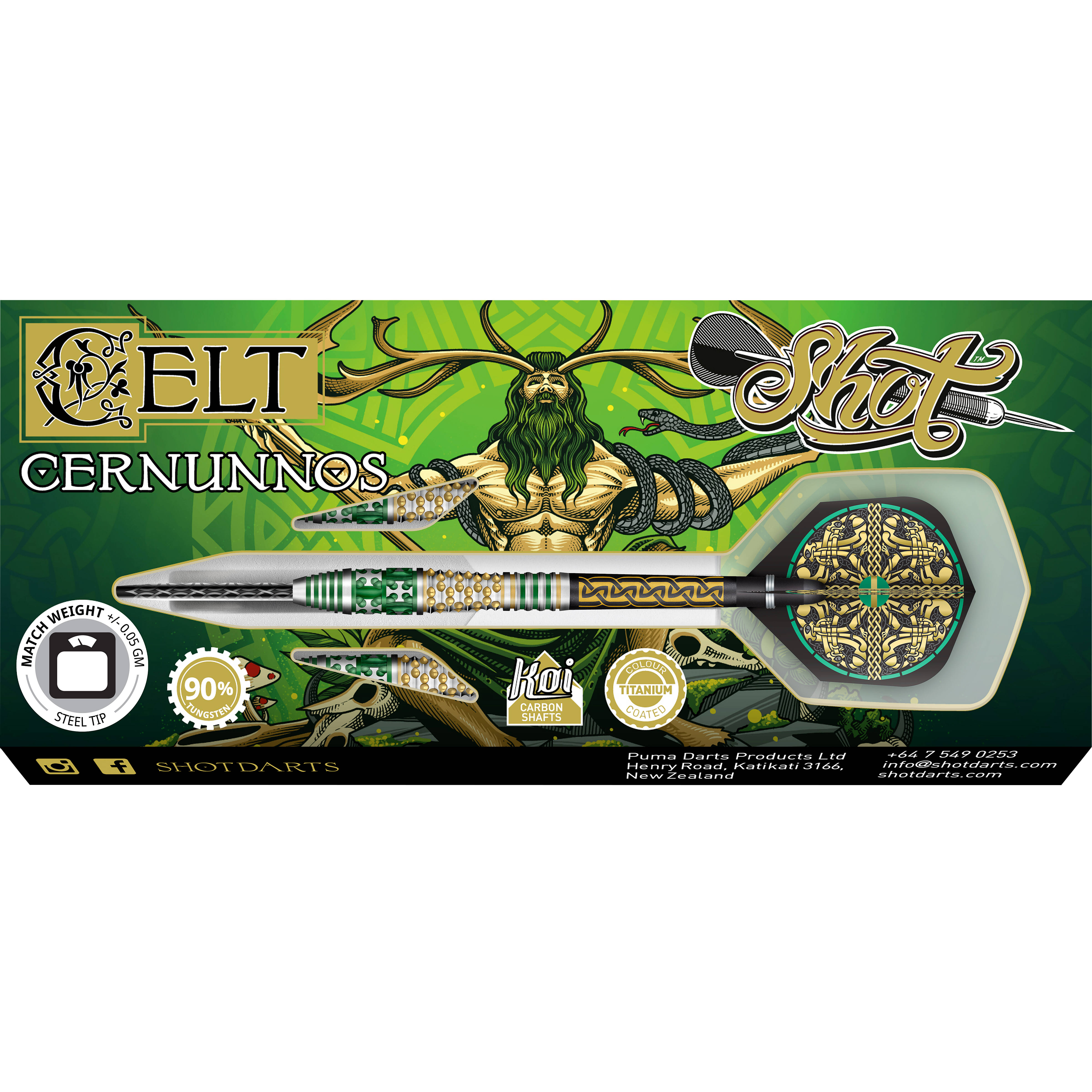 Shot-Celt-Cernunnos-Steeldart-Verpackung Shot - Celt Cernunnos - Steeldart