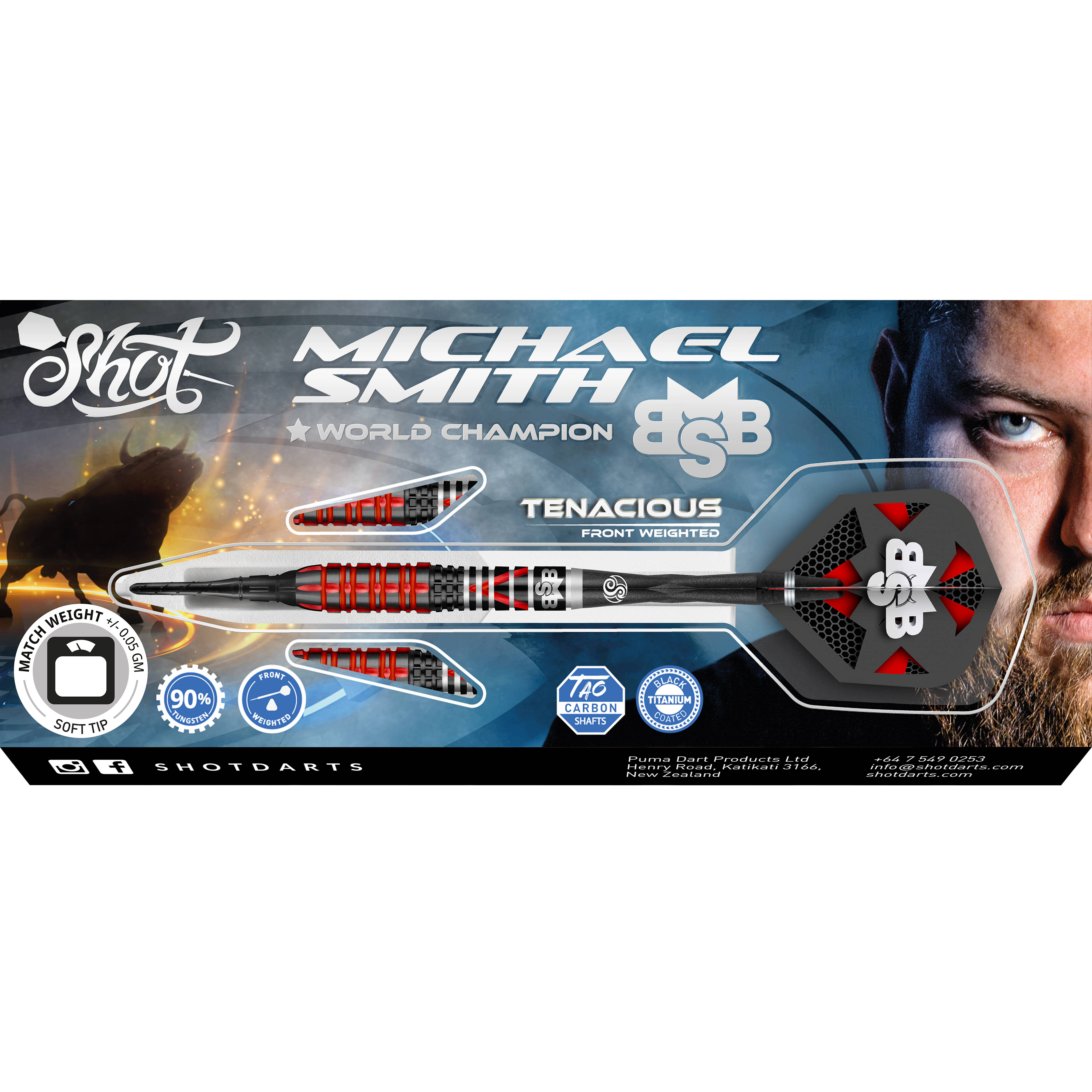 Shot-Michael-Smith-Tenacious-Softdart-Verpackung Shot - Michael Smith Tenacious - Softdart