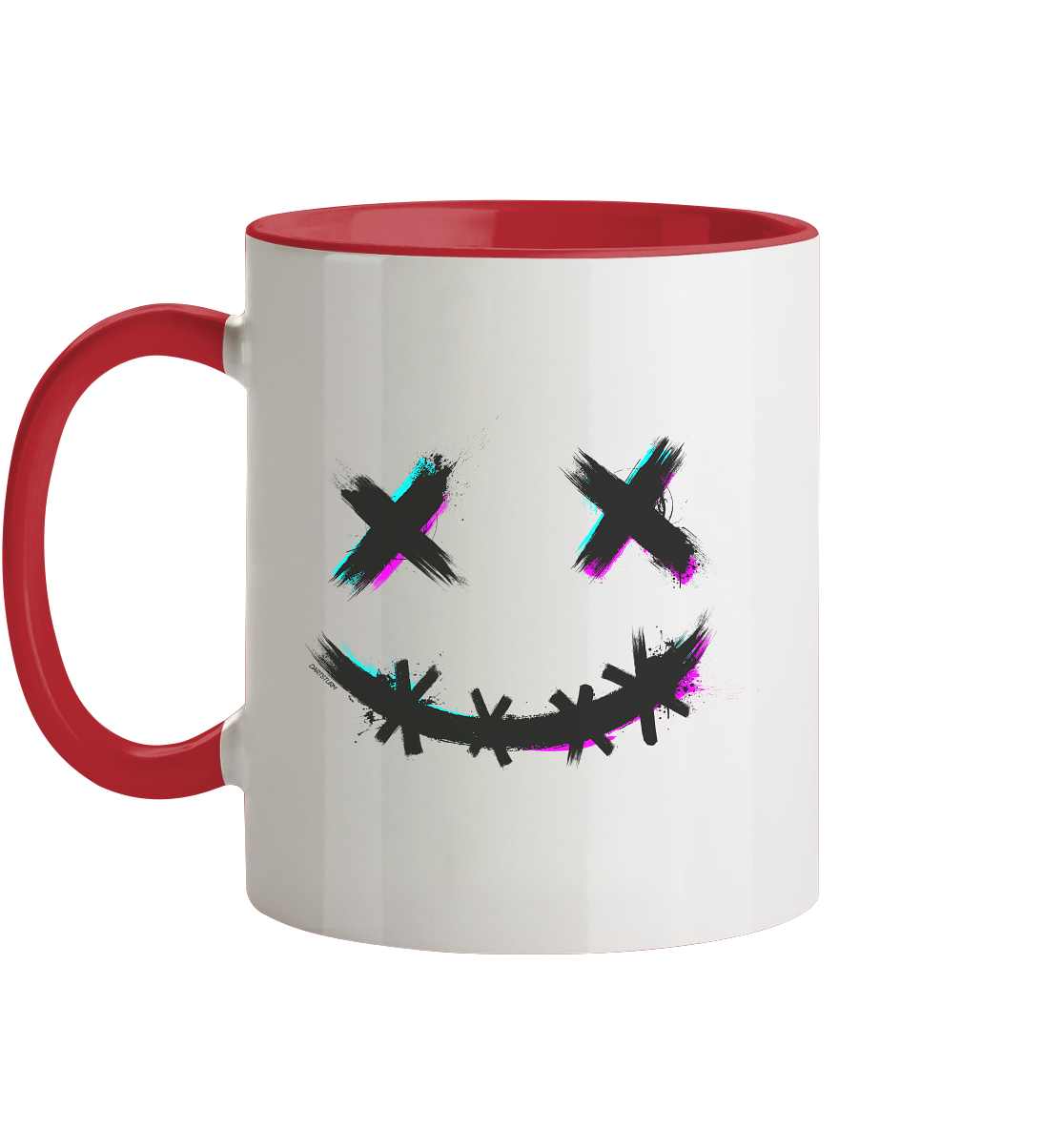 DartSturm - Scary Smile Schwarz - Tasse zweifarbig