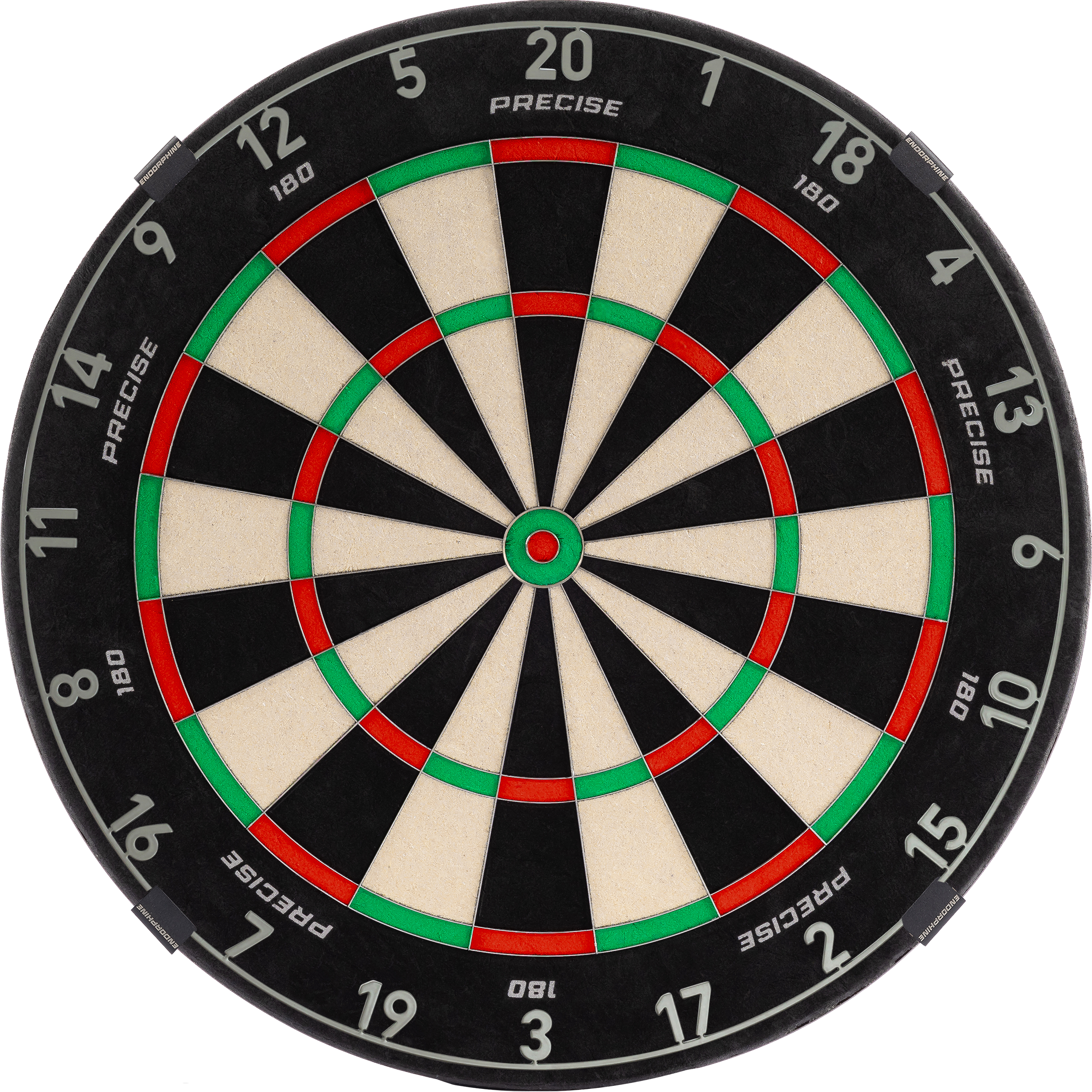 Precise180 - Endorphine Dartboard mit Lasercut Zahlenring
