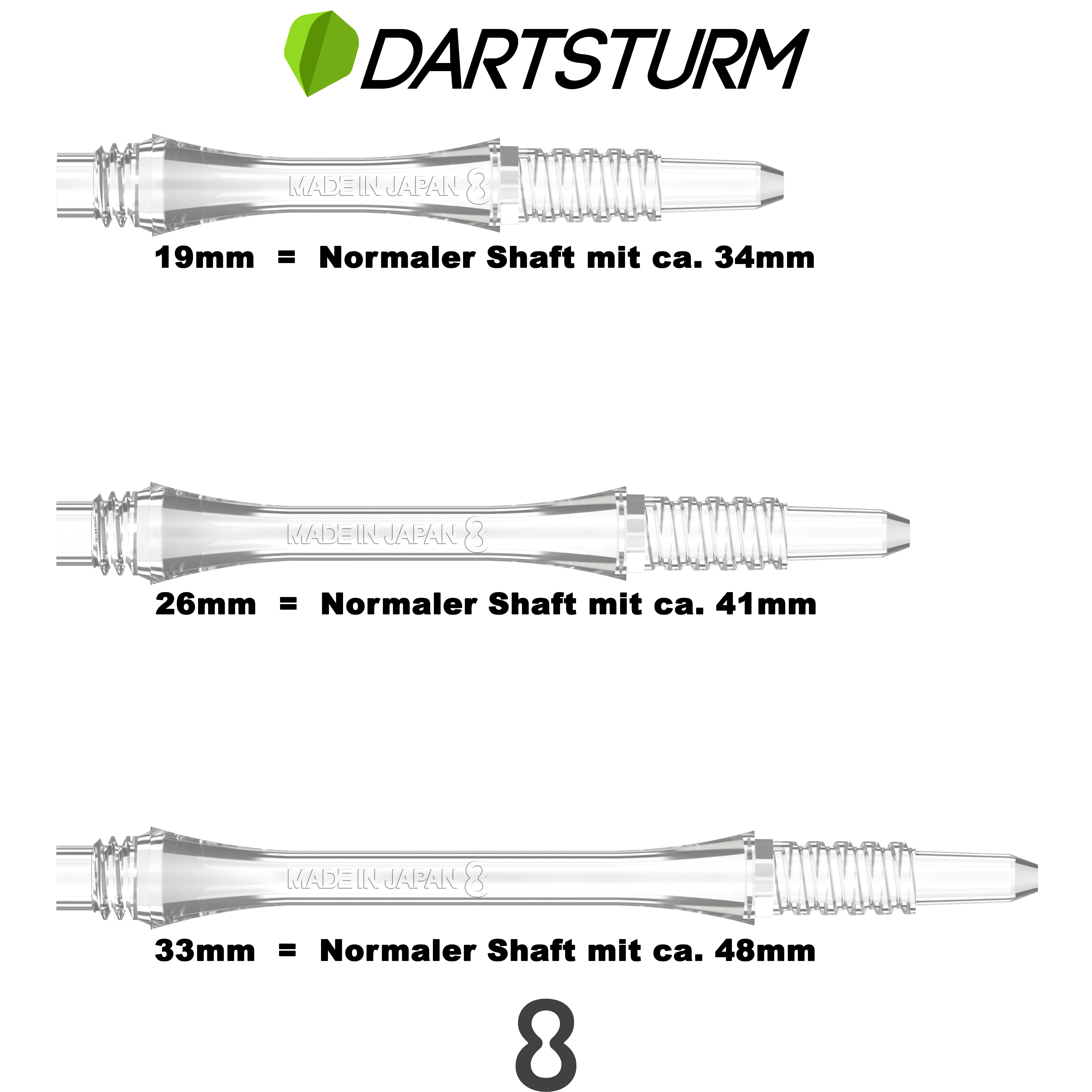 8 Flight - Slim Fixed Shaft - Transparent 8 Flight - Slim Fixed Shaft - Transparent