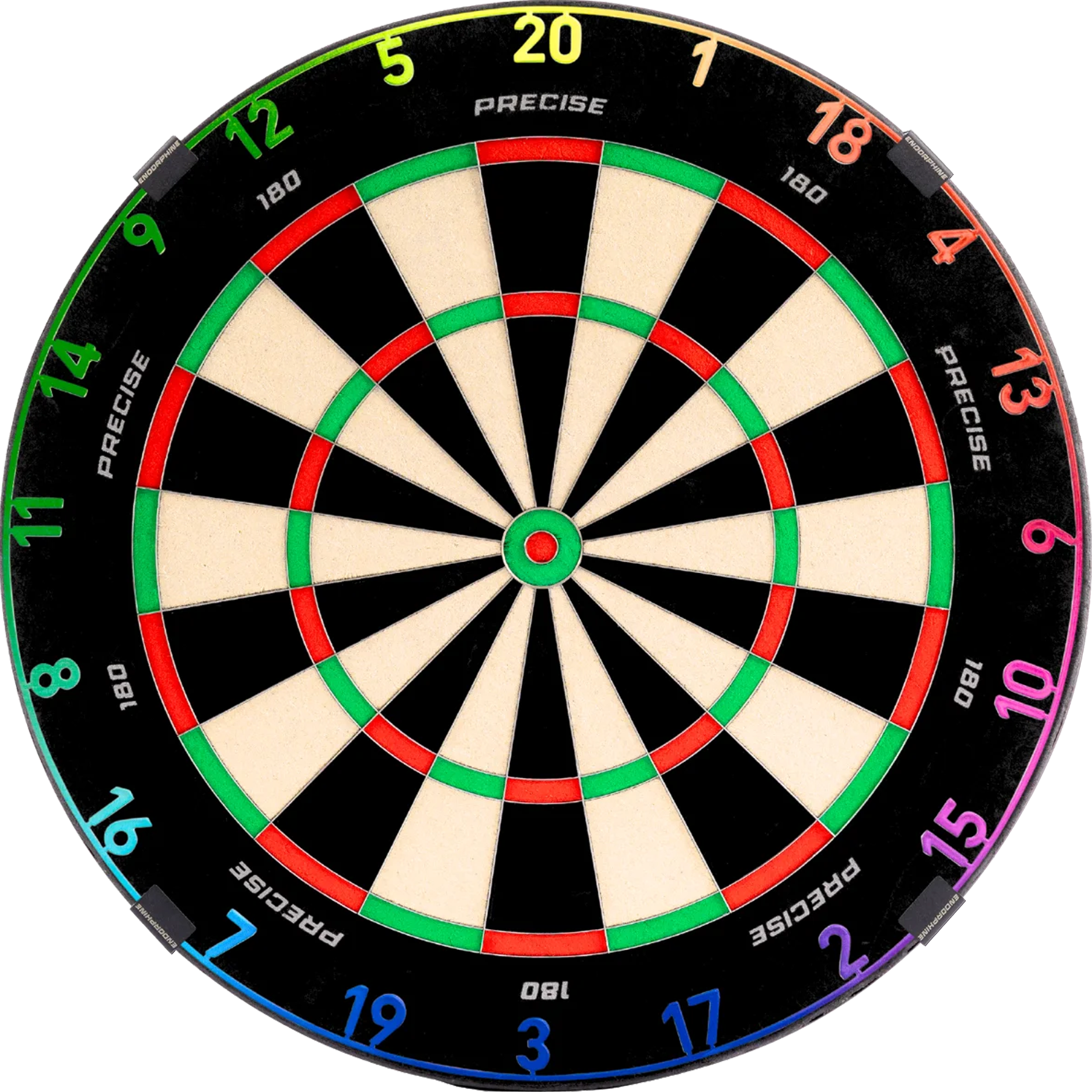 Precise180 - Endorphine Dartboard mit Lasercut Zahlenring