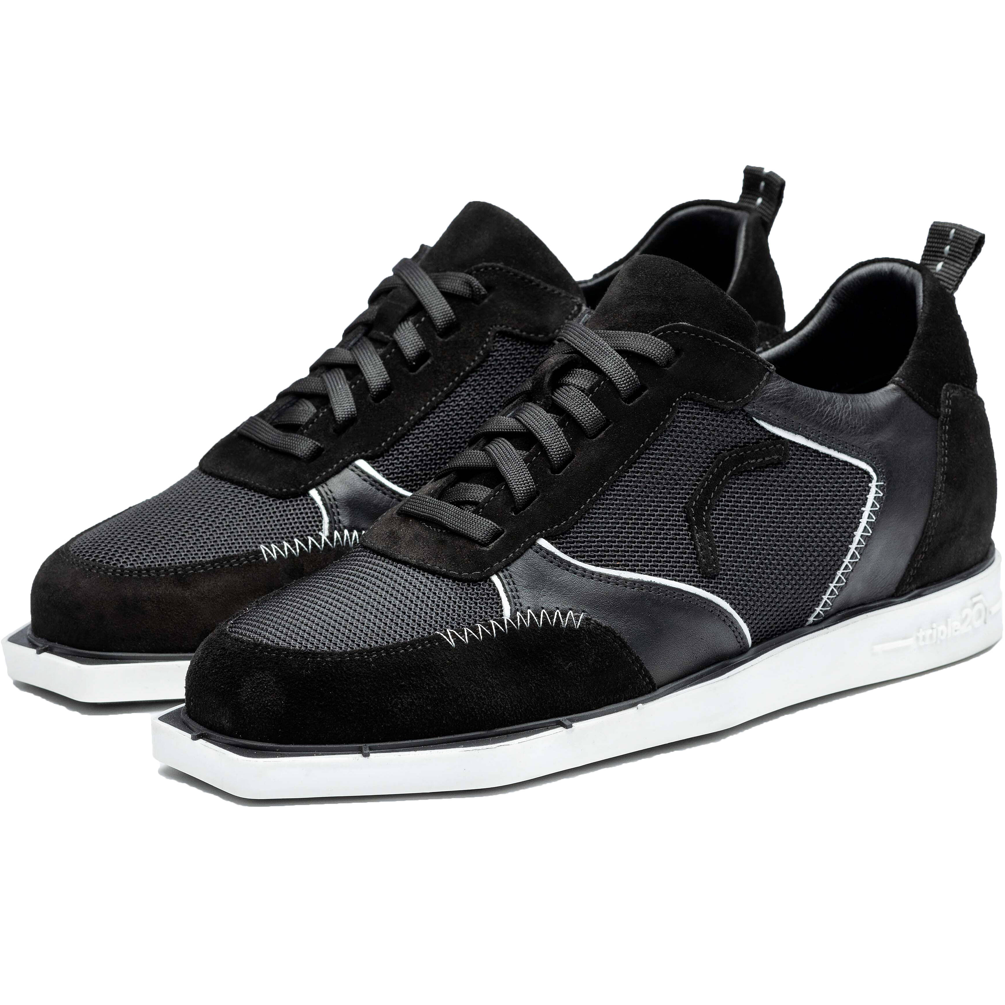 Triple20-Dartsshoes-Textil-Leder-Schwarz-Weiss Triple20 Dartsshoes - Textil Leder Schwarz/Weiß