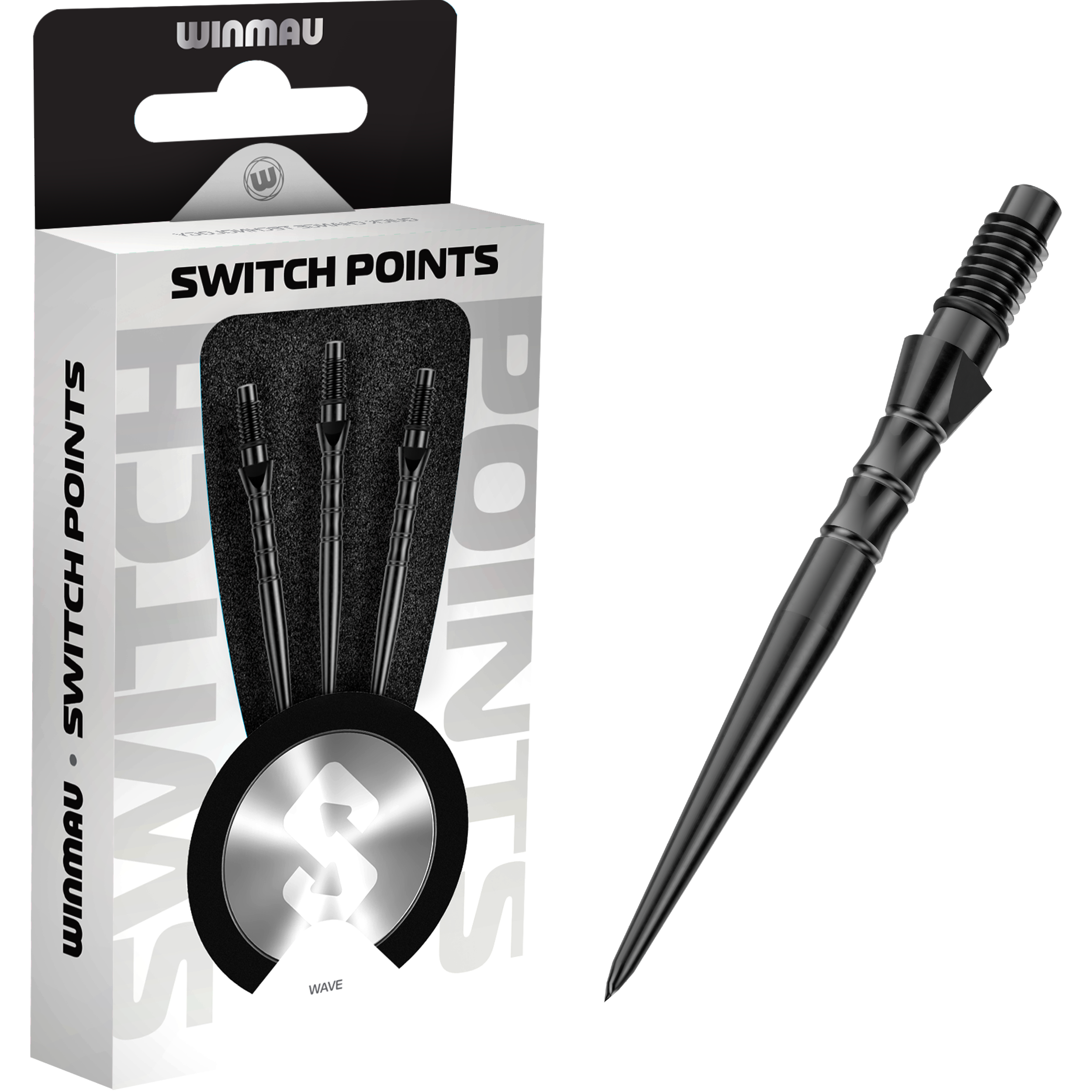 Winmau - Switch Point Wave - Schwarz
