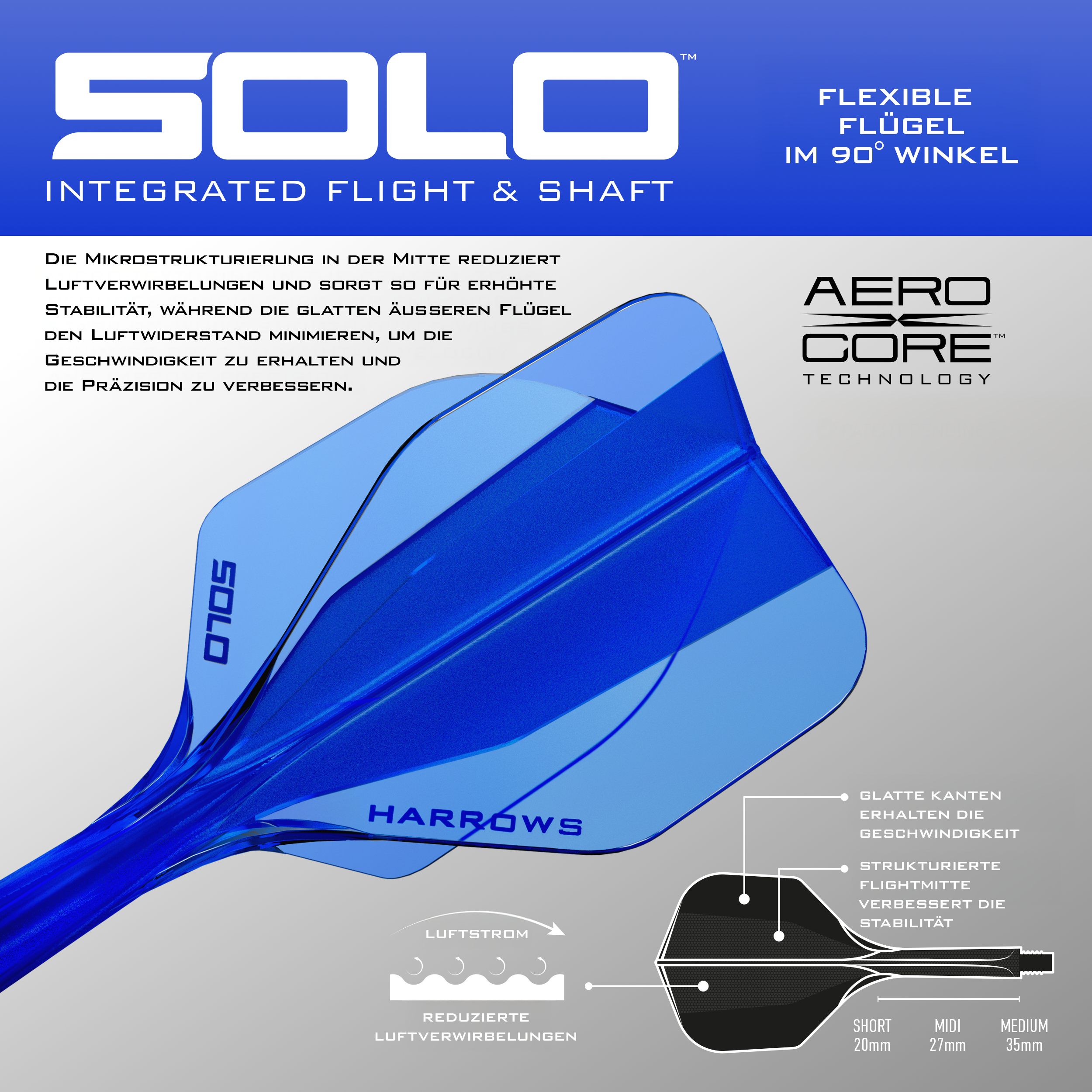 Harrows - Solo Flightsystem Blau - No6