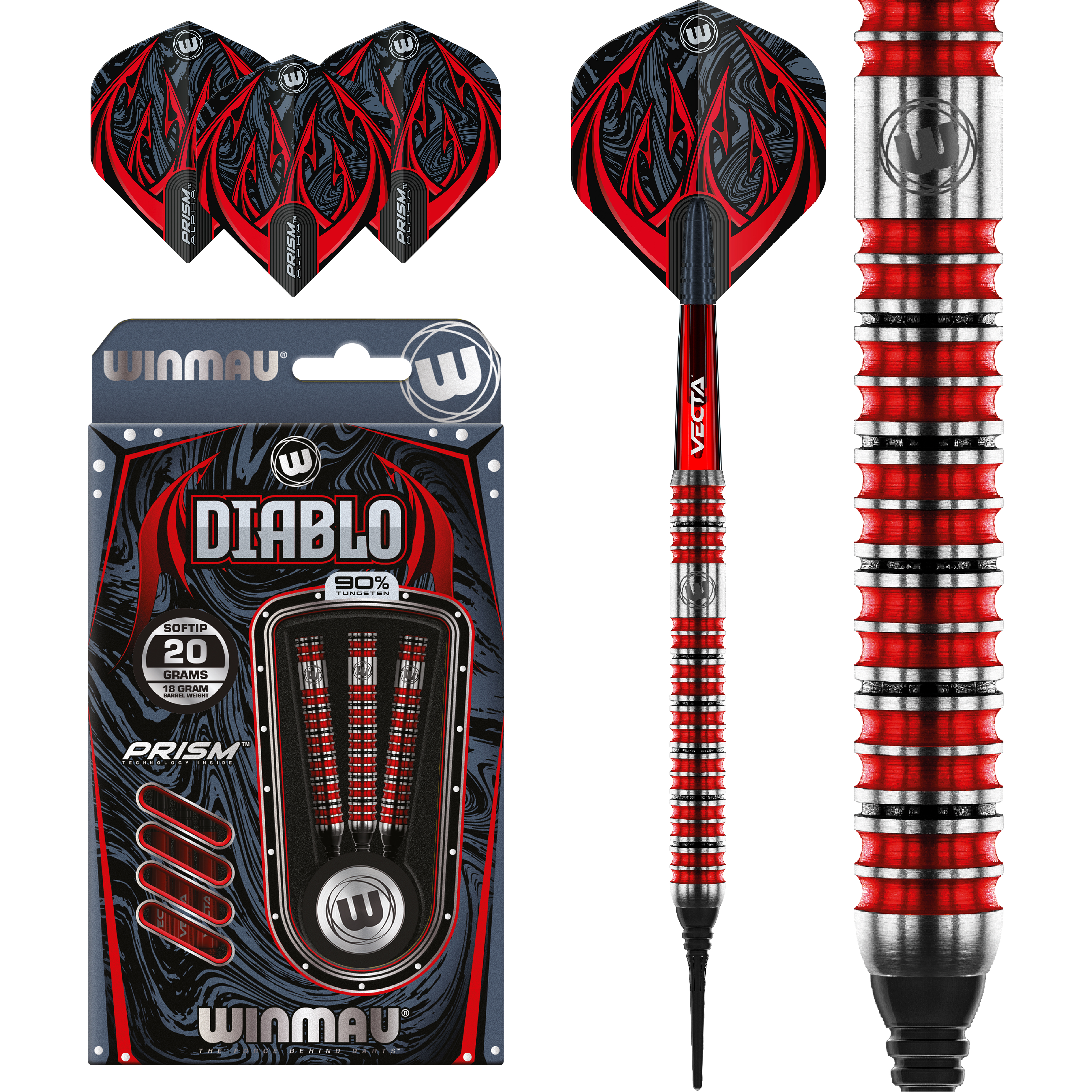 Winmau-Diablo-Typ-B-Softdart-Collage Winmau - Diablo Typ B - Softdart
