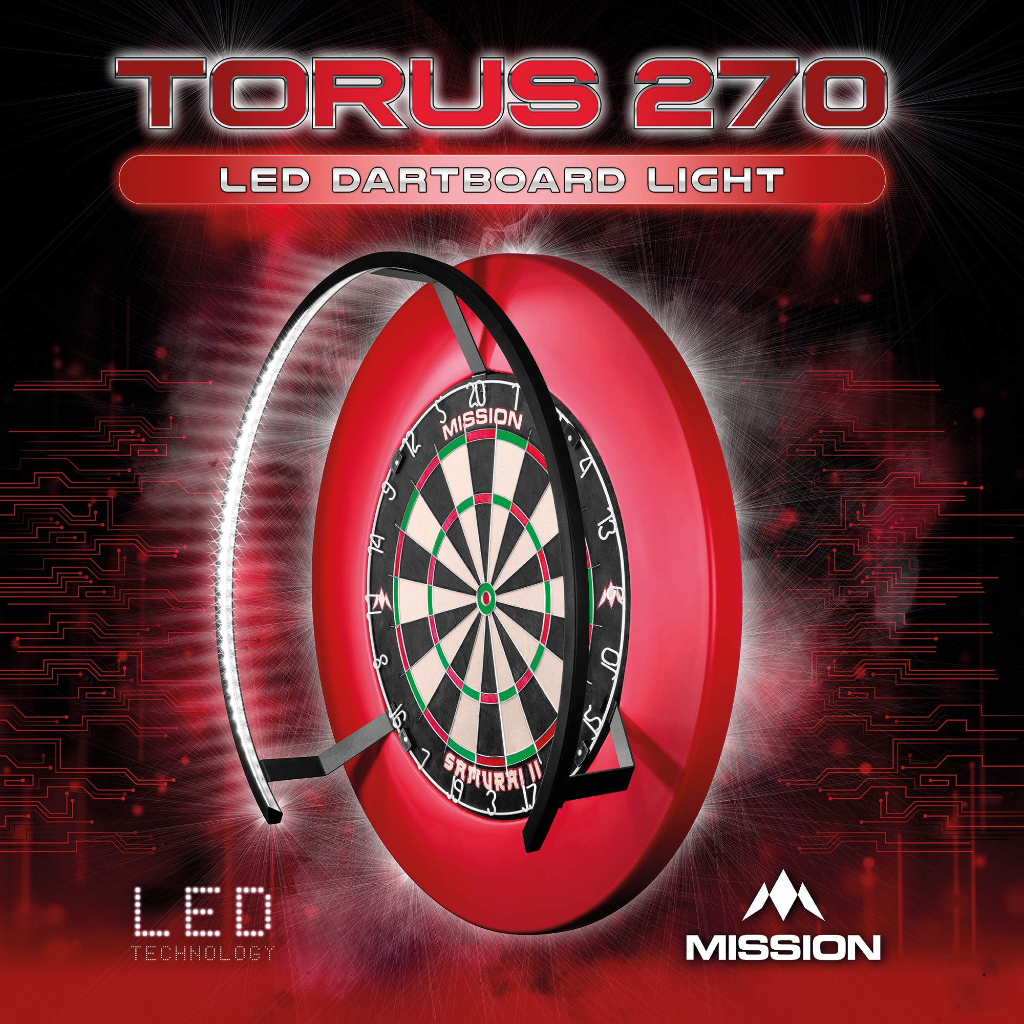 Mission - Torus 270 Dartscheiben Beleuchtung Mission - Torus 270 Dartscheiben Beleuchtung