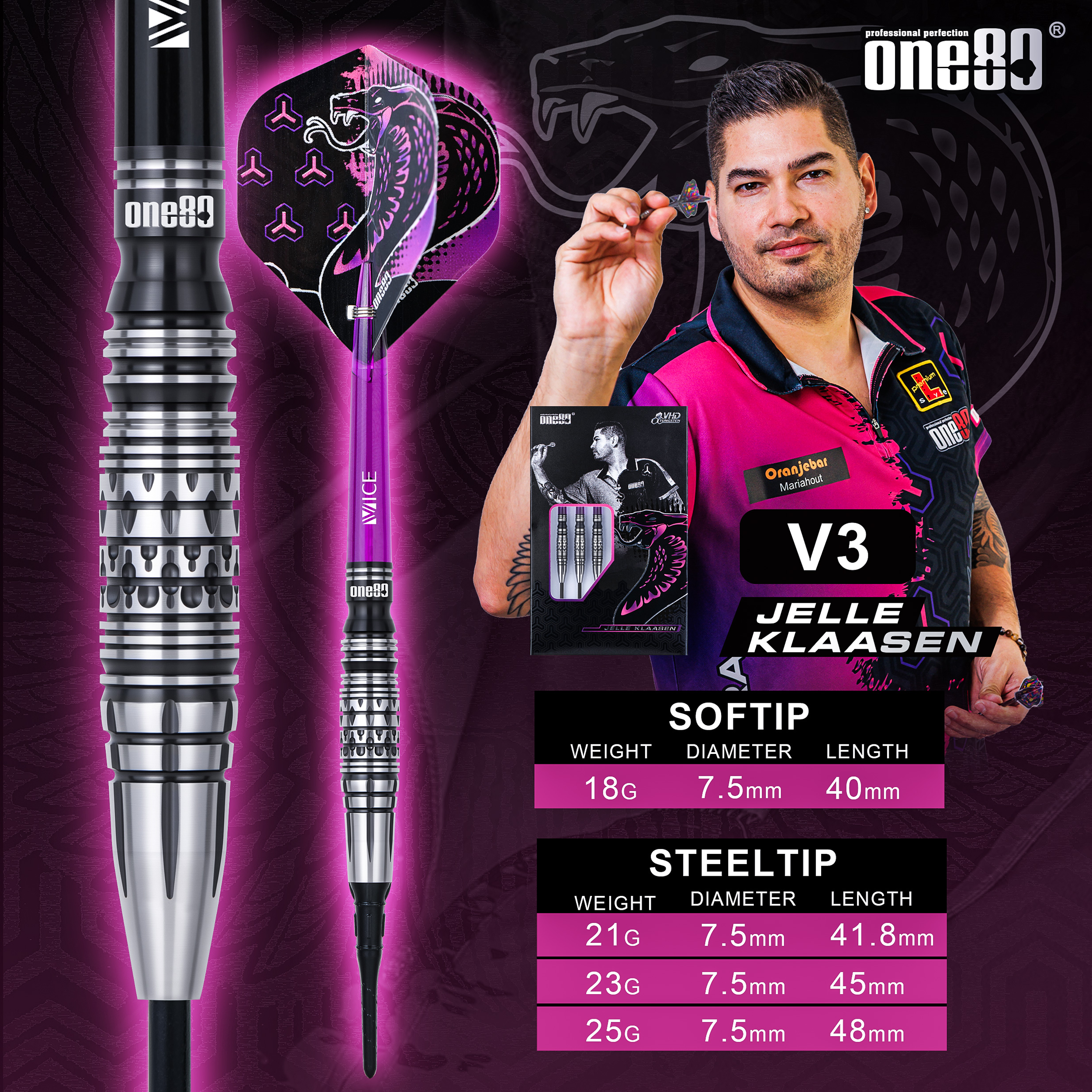 One80 - Jelle Klaasen V3 - Steeldart