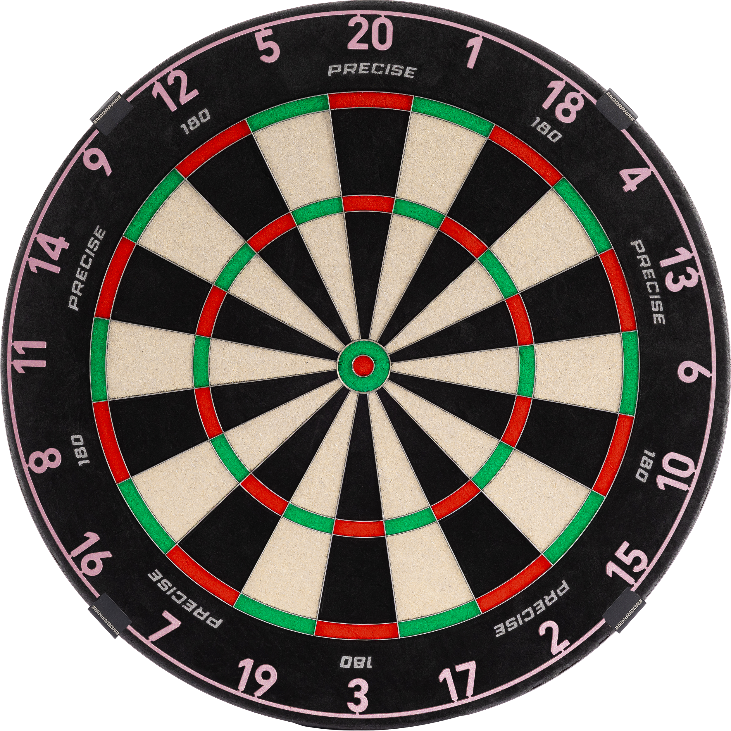 Precise180 - Endorphine Dartboard mit Lasercut Zahlenring Precise180 - Endorphine Dartboard mit Lasercut Zahlenring
