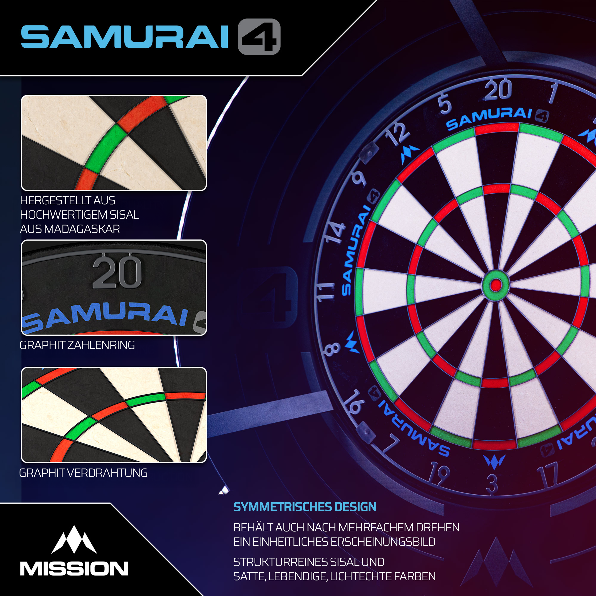 Mission - Samurai 4 Graphite Dartboard Mission - Samurai 4 Graphite Dartboard