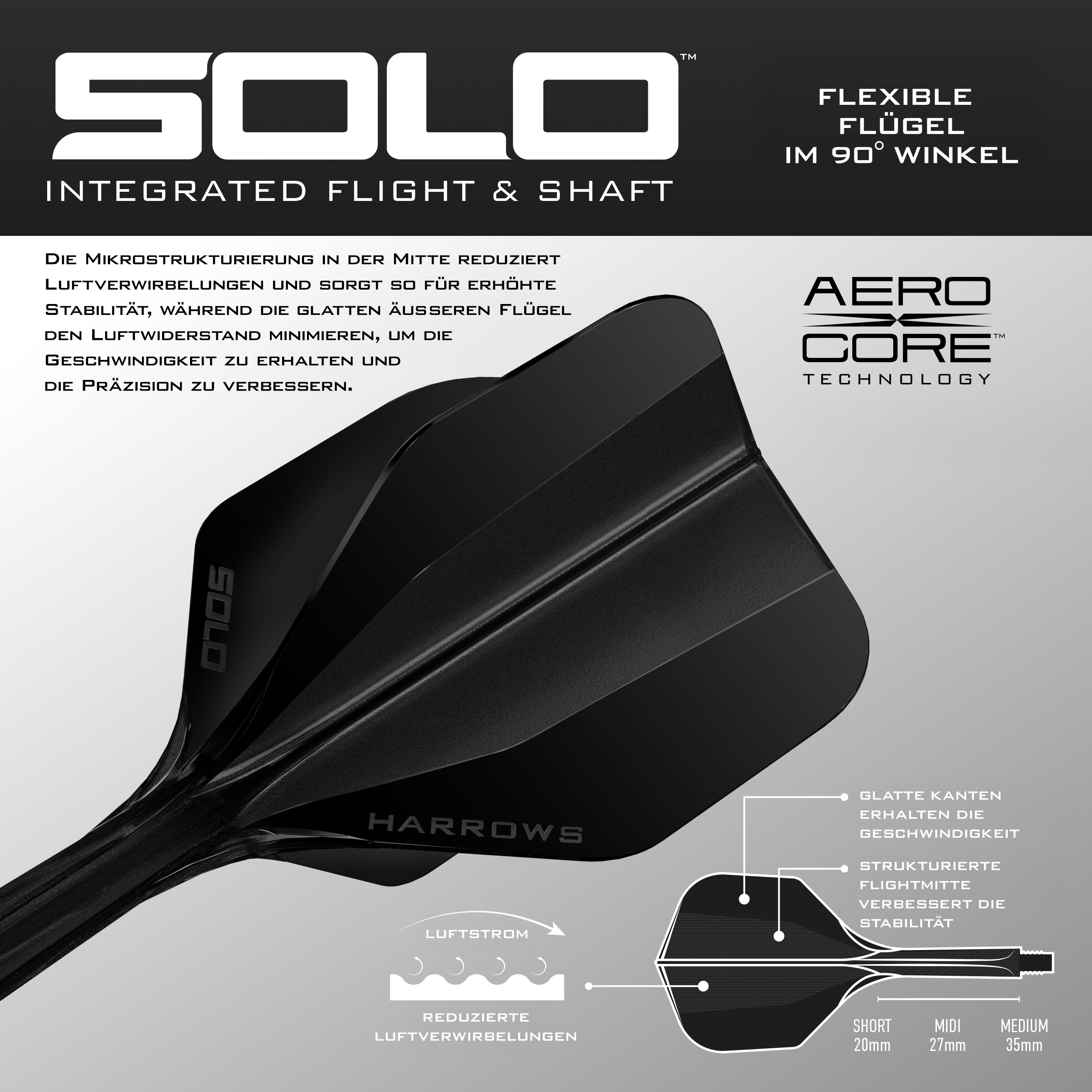 Harrows - Solo Flightsystem Schwarz - No6 Harrows - Solo Flightsystem Schwarz - No6