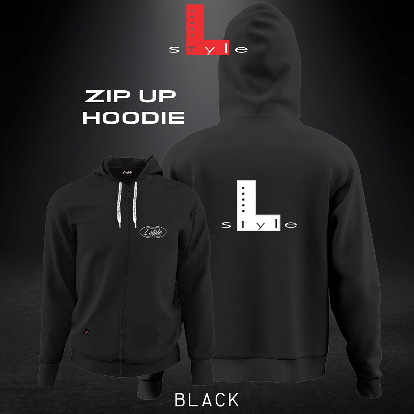 L-Style - Zip Hoodie - Schwarz L-Style - Zip Hoodie - Schwarz