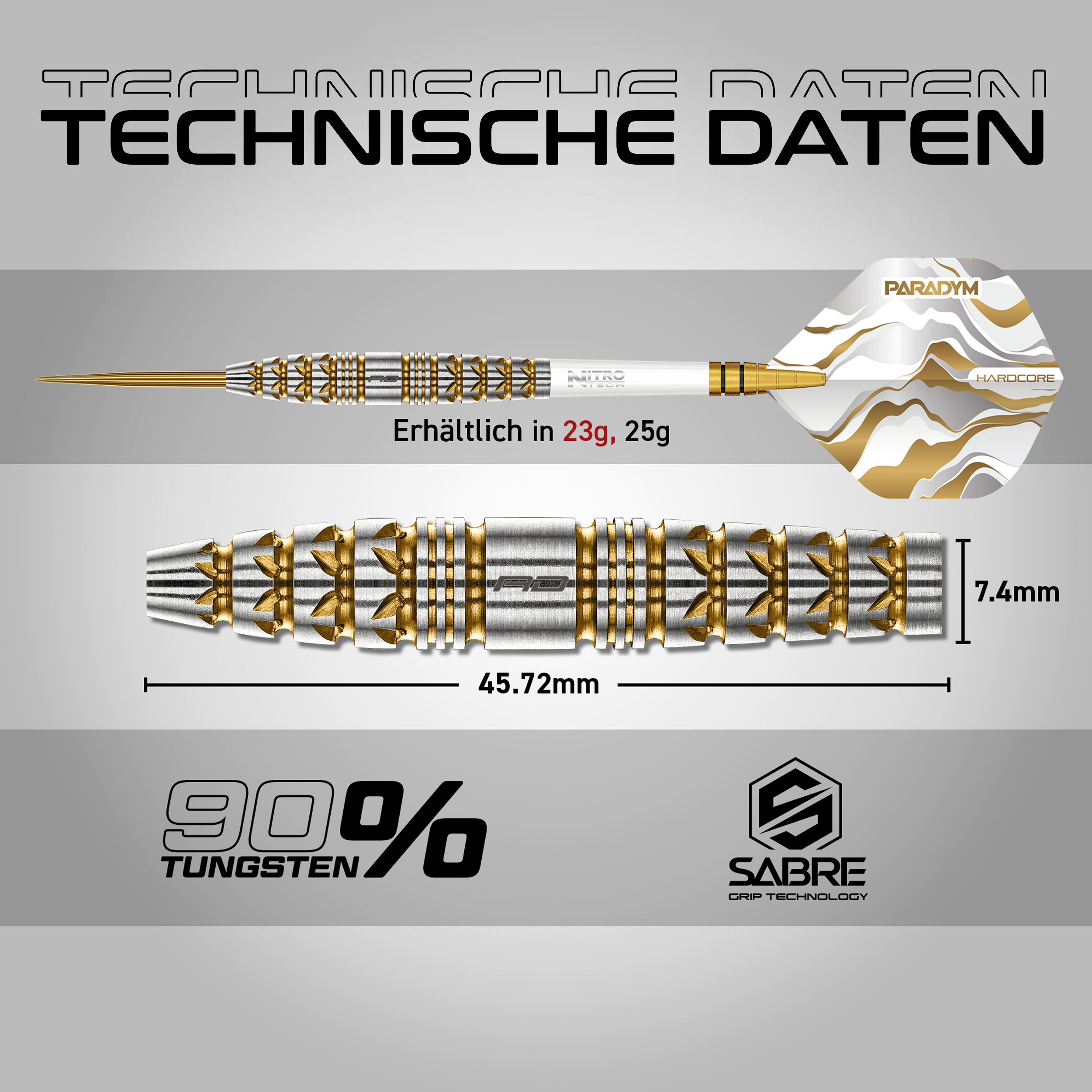 Red Dragon - Paradym Gold Torpedo - Steeldart Red Dragon - Paradym Gold Torpedo - Steeldart