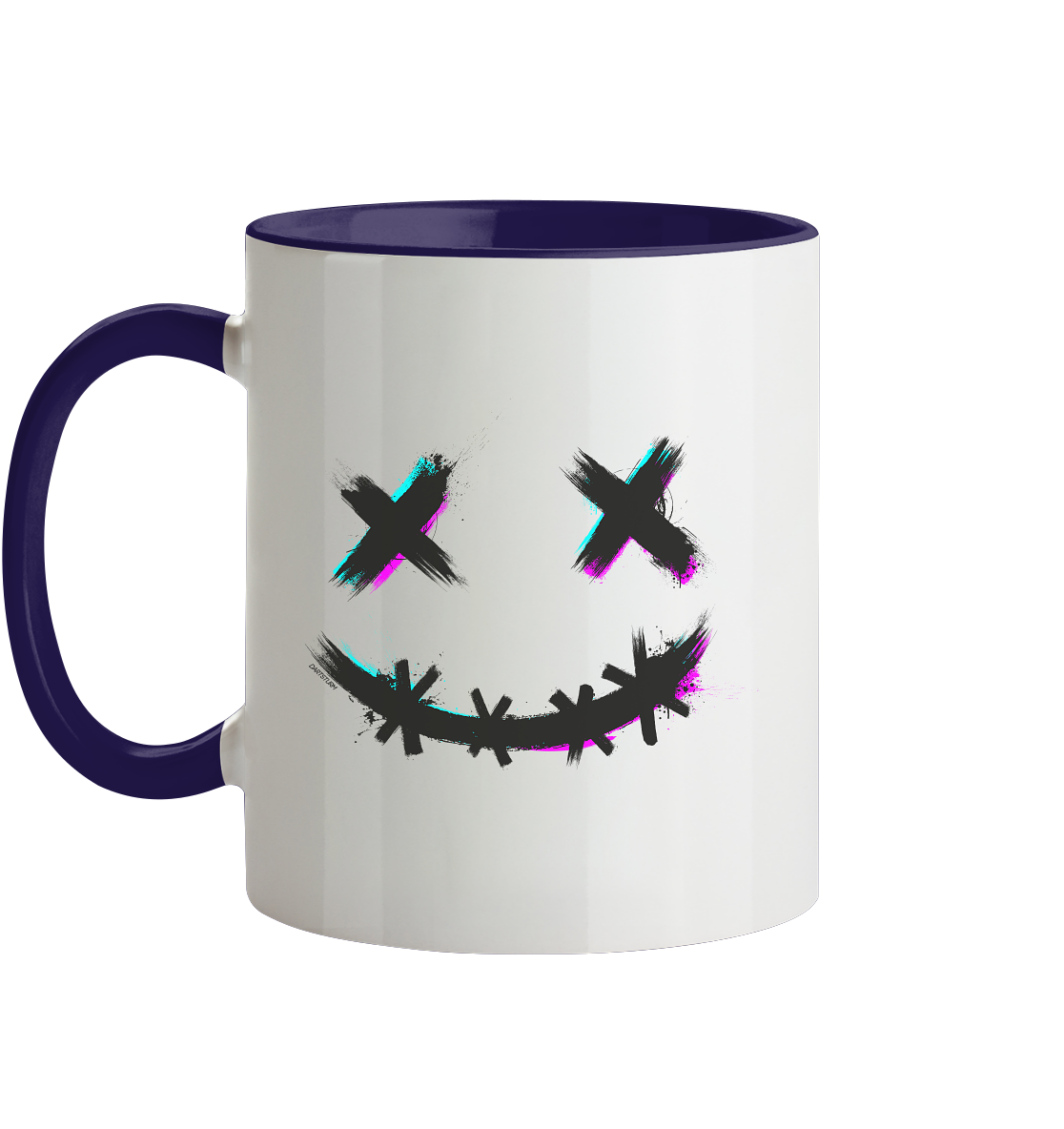 DartSturm - Scary Smile Schwarz - Tasse zweifarbig