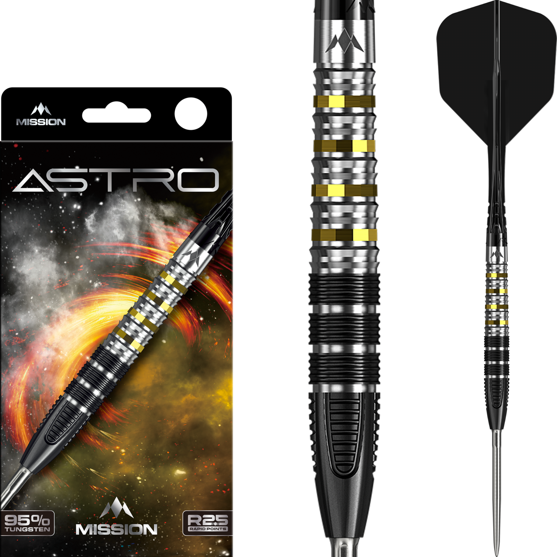 Mission Astro Steeldarts mit zwei Gripzonen | DartSturm